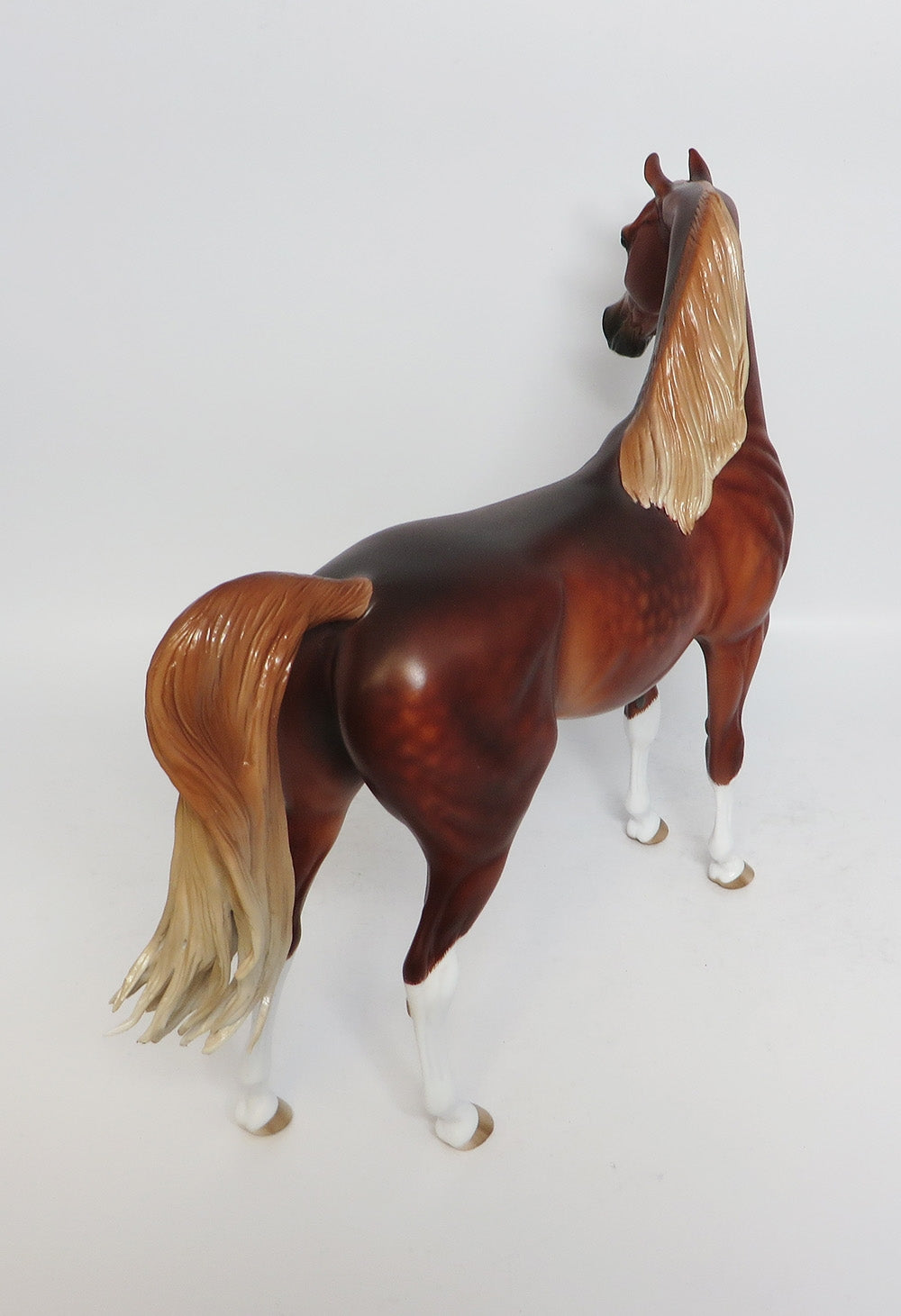 AURORA-OOAK DAPPLE DEEP CHESTNUT ARABIAN MODEL HORSE BY SHERYL LEISURE 12-19-17