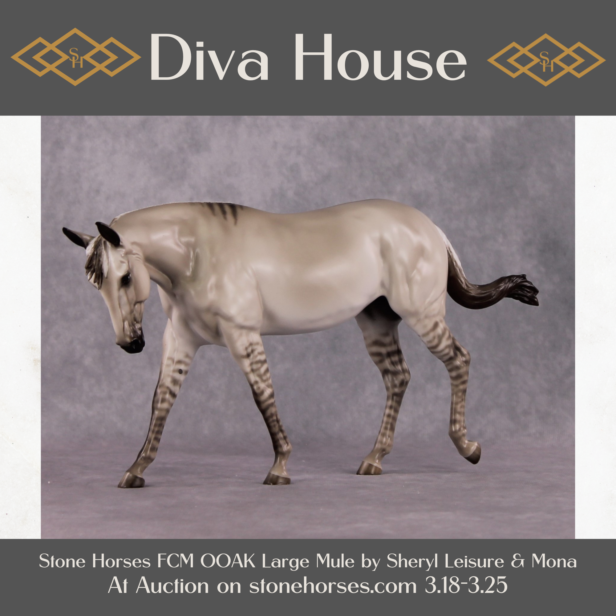 "Diva House" OOAK FCM Large Mule By Sheryl Leisure Best Offer 3.25.2025