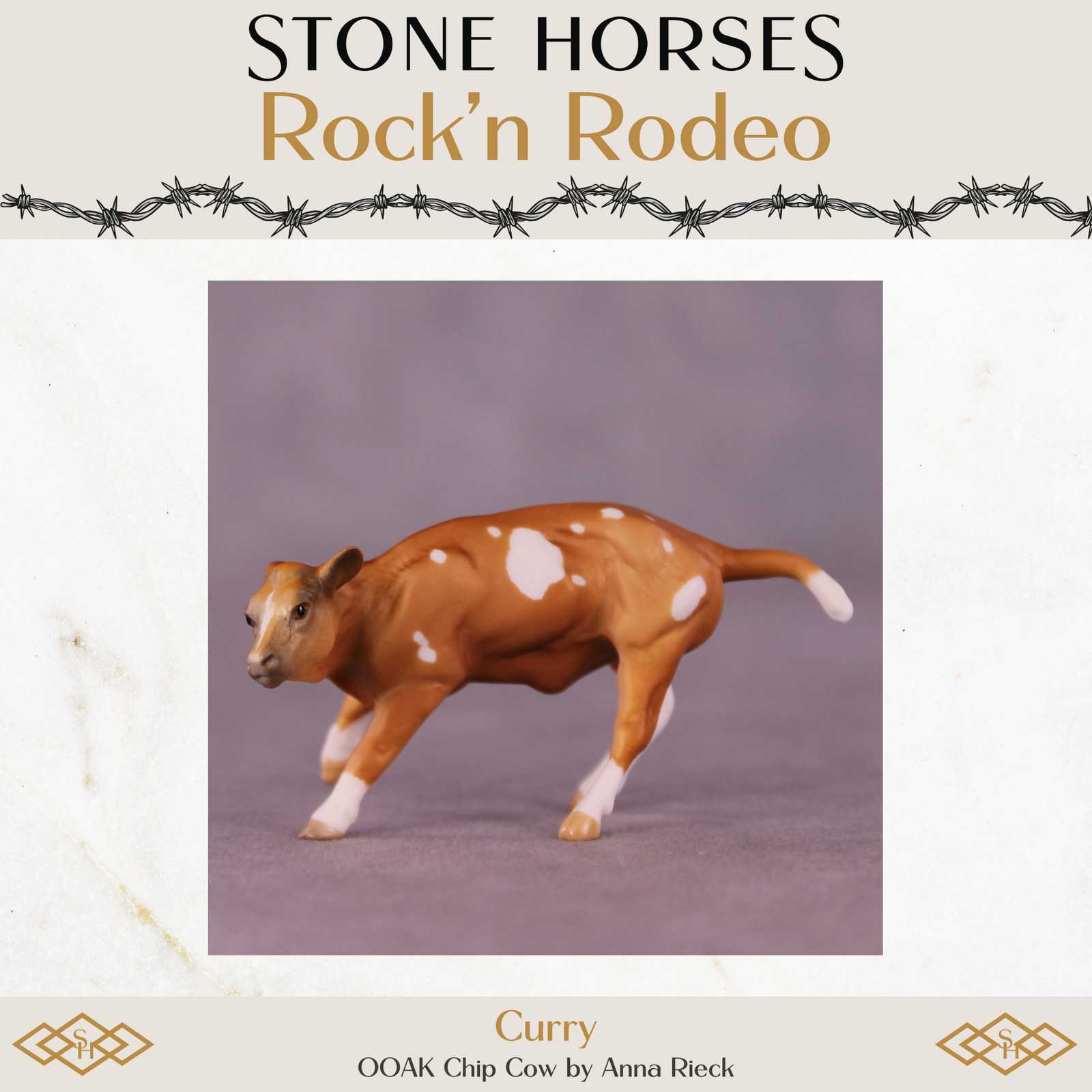 Curry OOAK Chip Cow by Anna Rieck Special Chip Drop