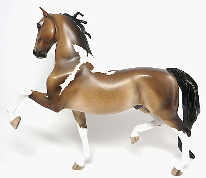 WHIRLY GIG-OOAK DAPPLE ETCHED BUCKSKIN PAINT SADDLEBRED MODEL HORSE 8/2