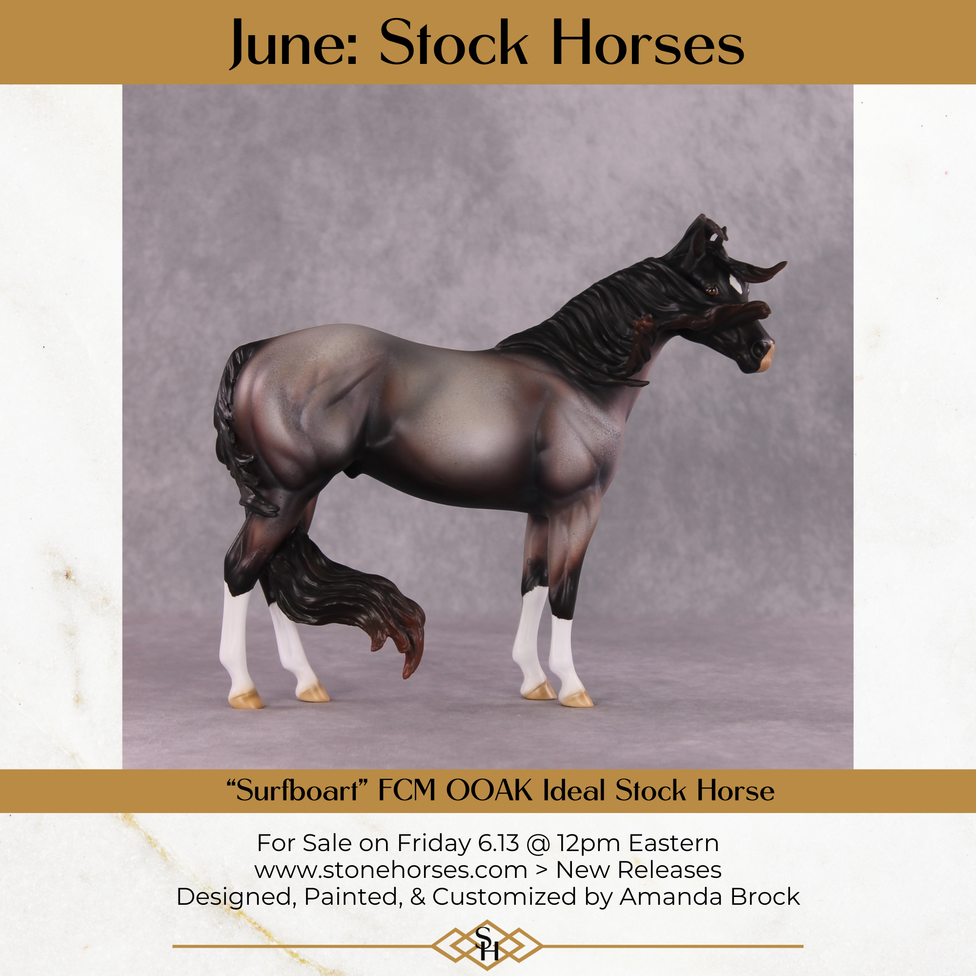 "Surfboat" OOAK EFCM ISH By Amanda Brock - June GemStones Series