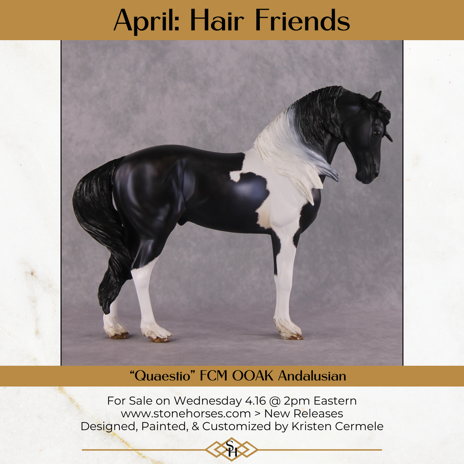 "Quaestio" OOAK FCM Andalusian By Kristen Cermele - April GemStones Series