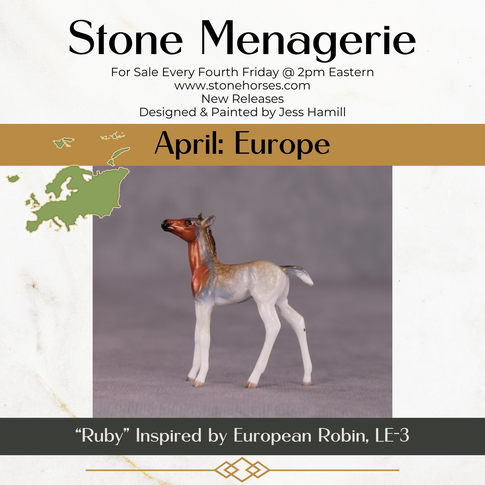 "Ruby" LE-3 Foal Chip by Jess Hamill - Menagerie Series