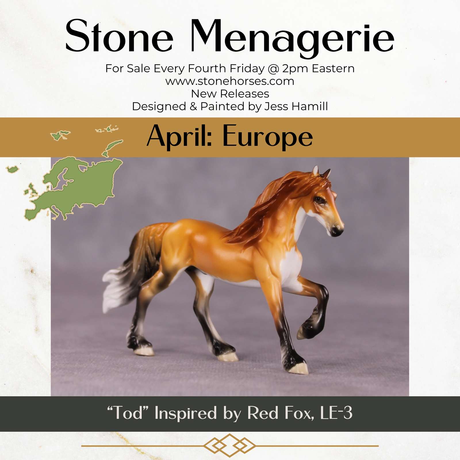 "Tod" LE-3 Friesian Chip by Jess Hamill - Menagerie Series