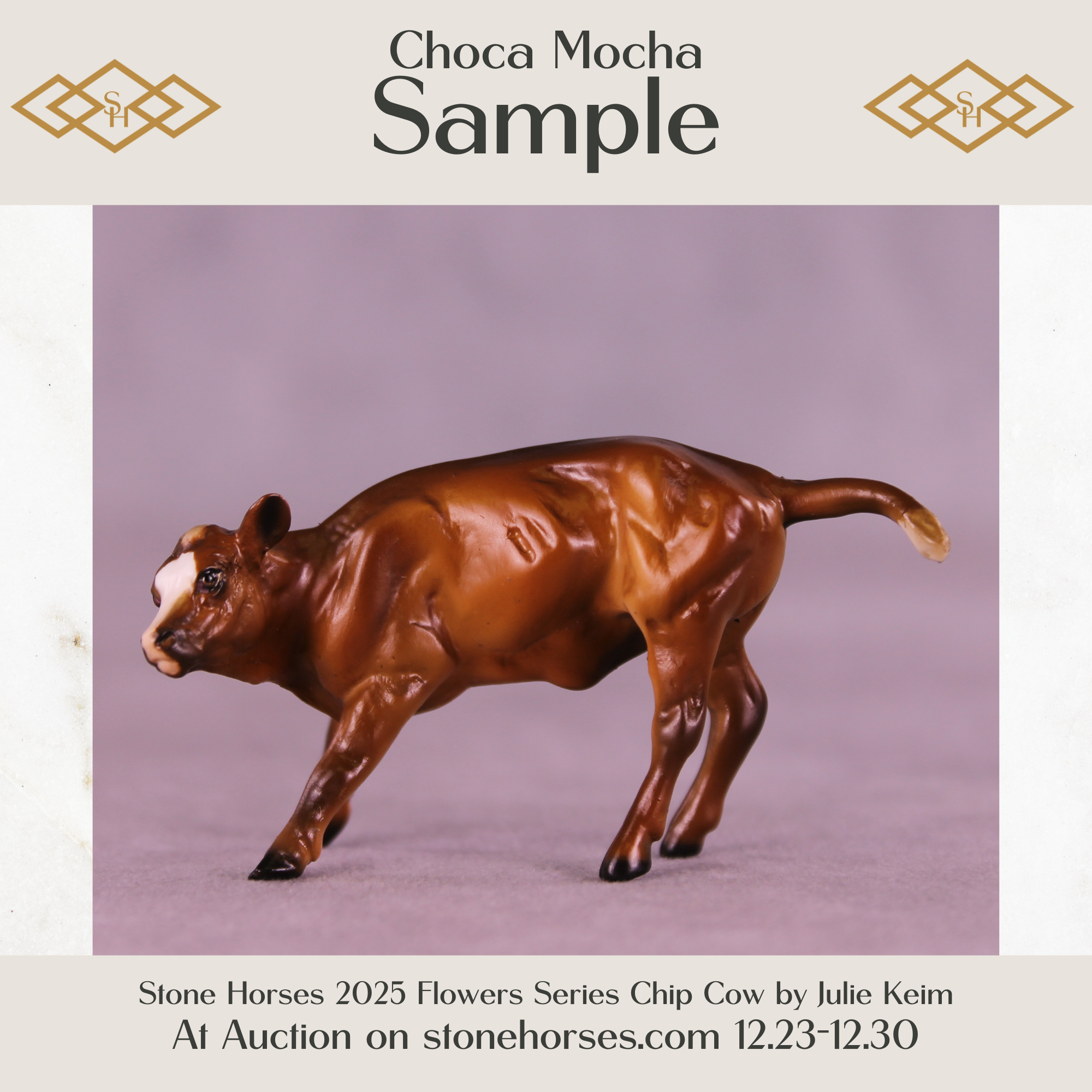 SAMPLE Choca Mocha OOAK Chip Cow by Julie Keim HS25