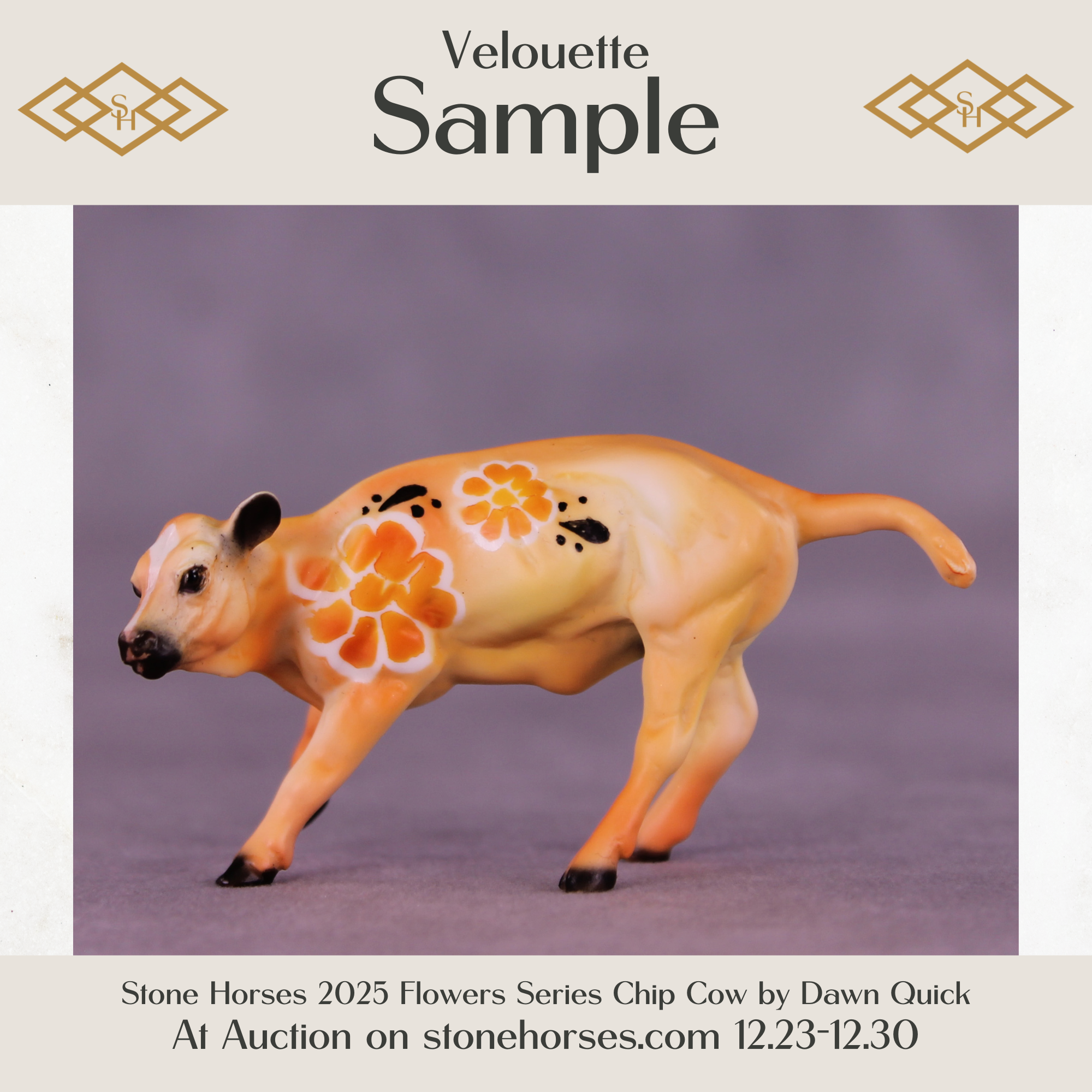 SAMPLE Velouette OOAK Chip Cow by Julie Keim HS25
