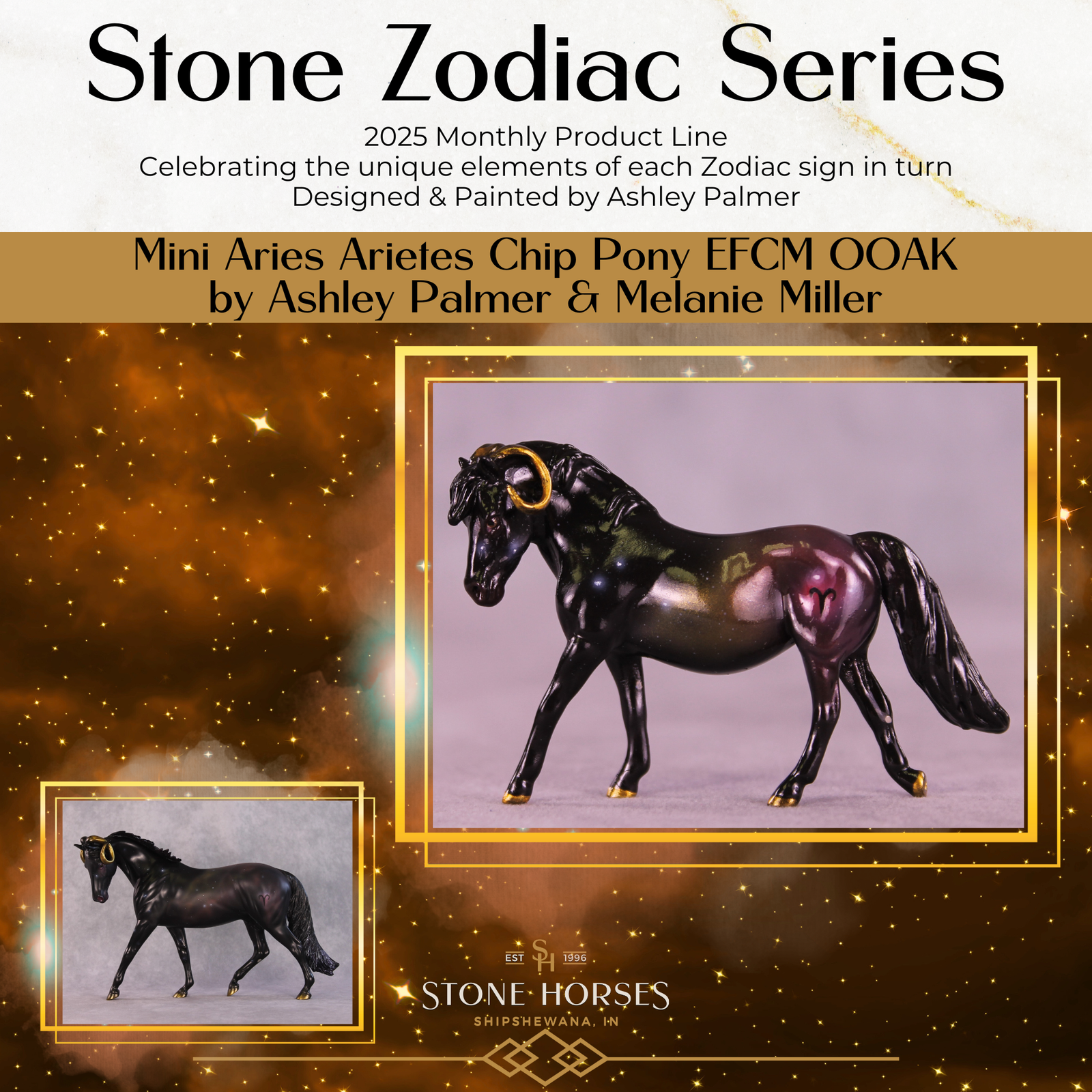 Mini Arietes OOAK EFCM Chip Pony by Ashley Palmer & Melanie Miller SCD26