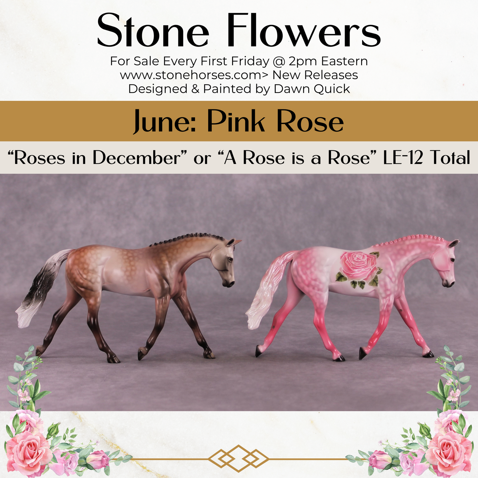 A Rose Is A Rose or Roses In December Pebble Warmblood by Dawn Quick FS25