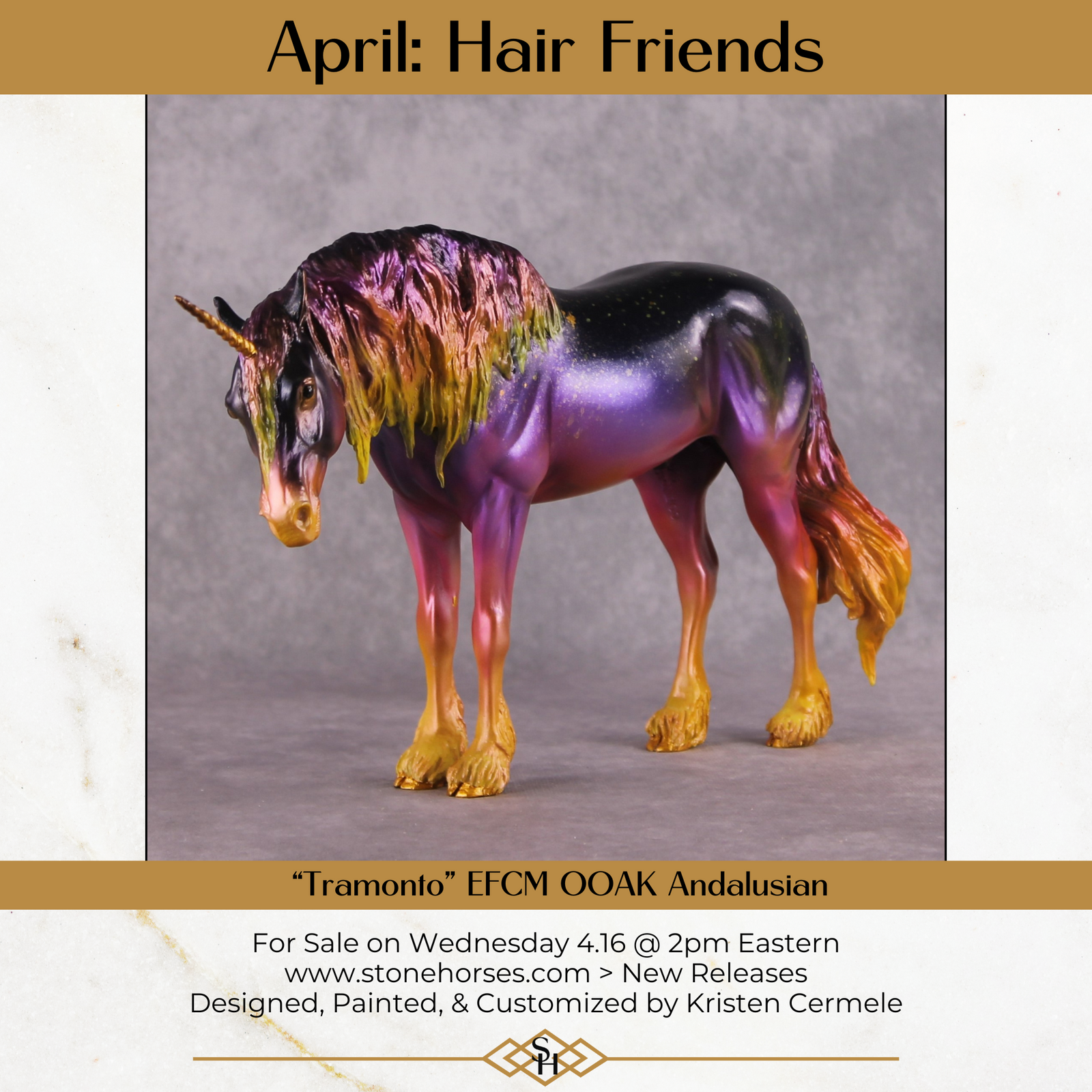 "Tramonto" OOAK EFCM Andalusian By Kristen Cermele - April GemStones Series