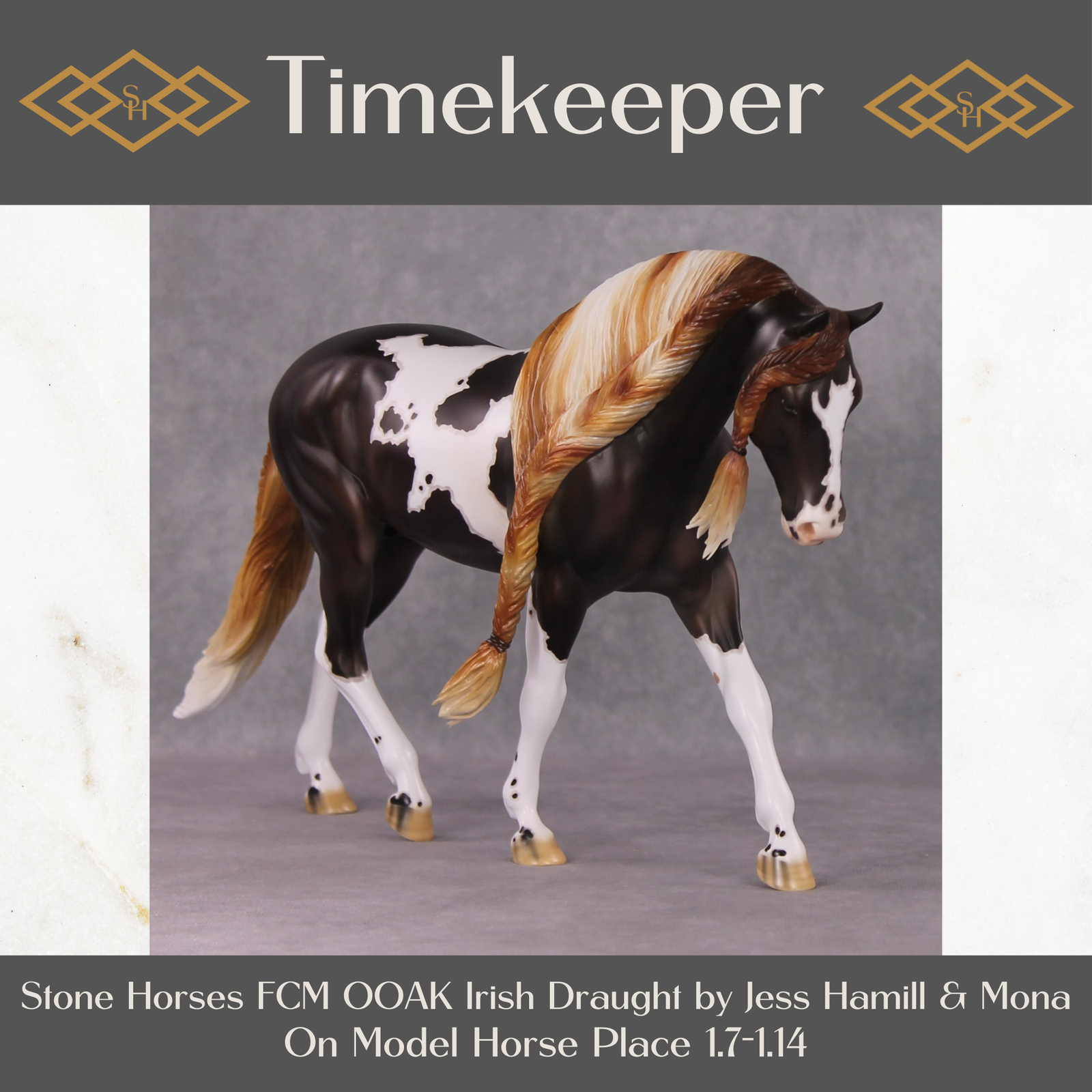 "Timekeeper" OOAK Chestnut Pinto Irish Draught Painted By Jess Hamill & Mona Best Offer 1/14/25