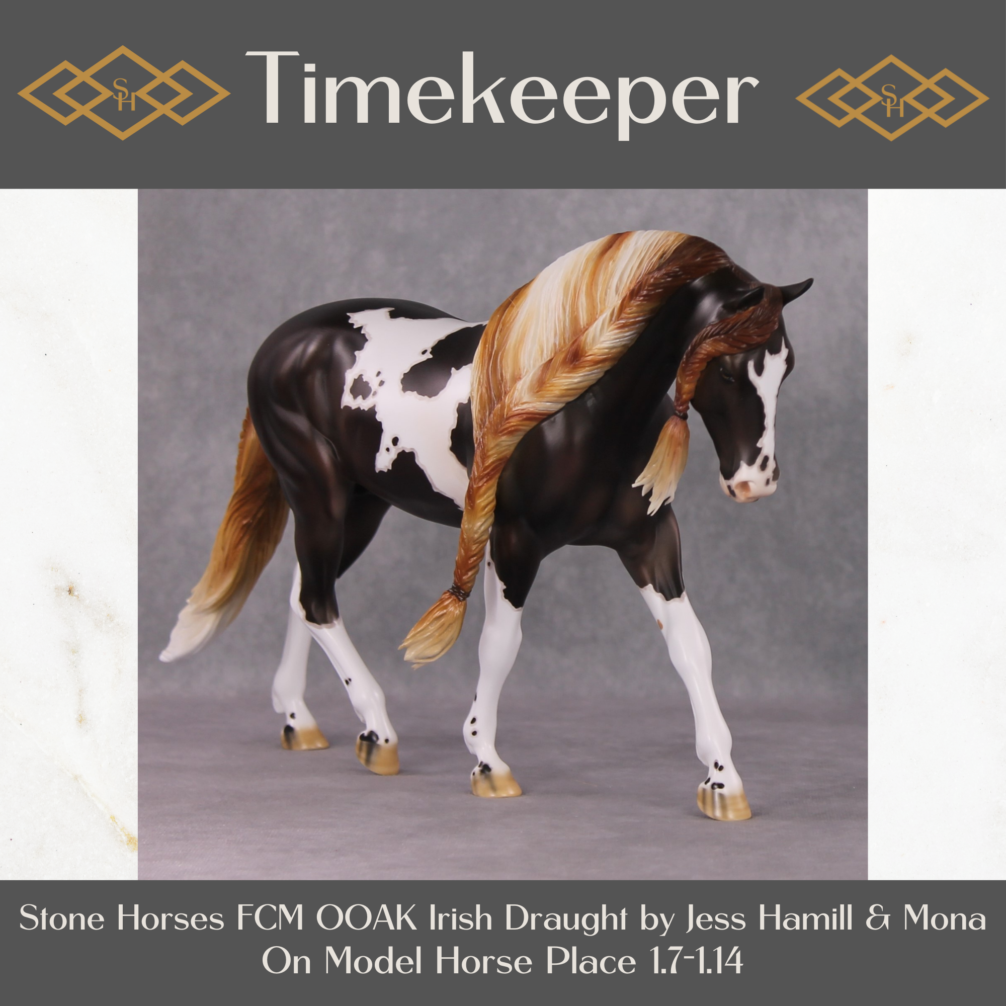 Timekeeper OOAK Chestnut Pinto Irish Draught Painted By Jess Hamill & Mona Best Offer 1/14/25