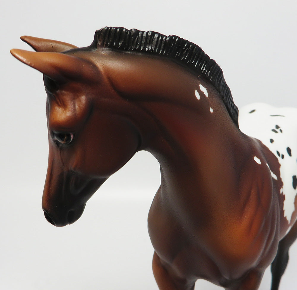 WHIP~OOAK BAY BLANKET APPALOOSA WEANLING MODEL HORSE 4/20
