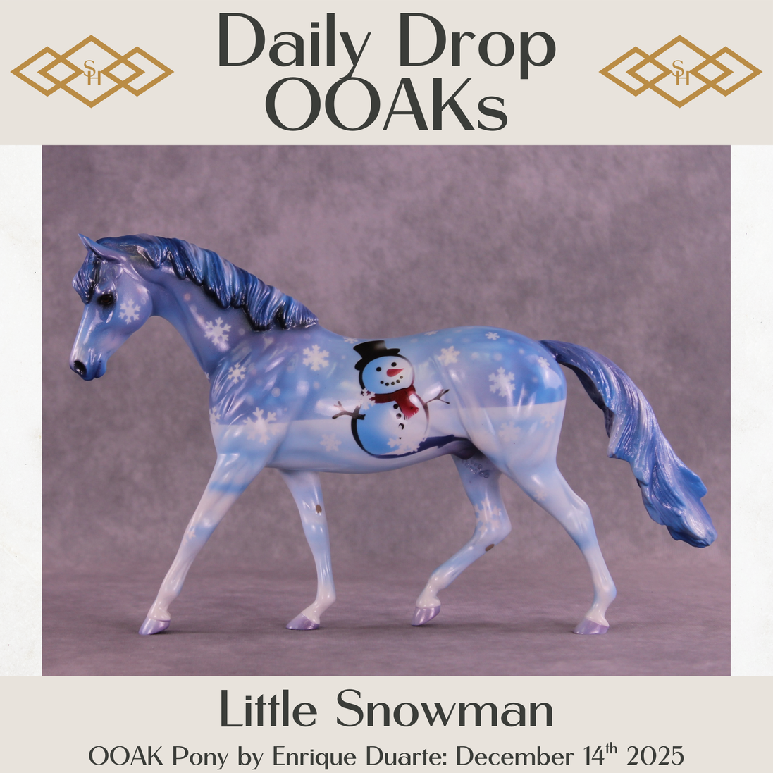 Little Snowman OOAK Pony by Enrique Duarte DDOOAKs25