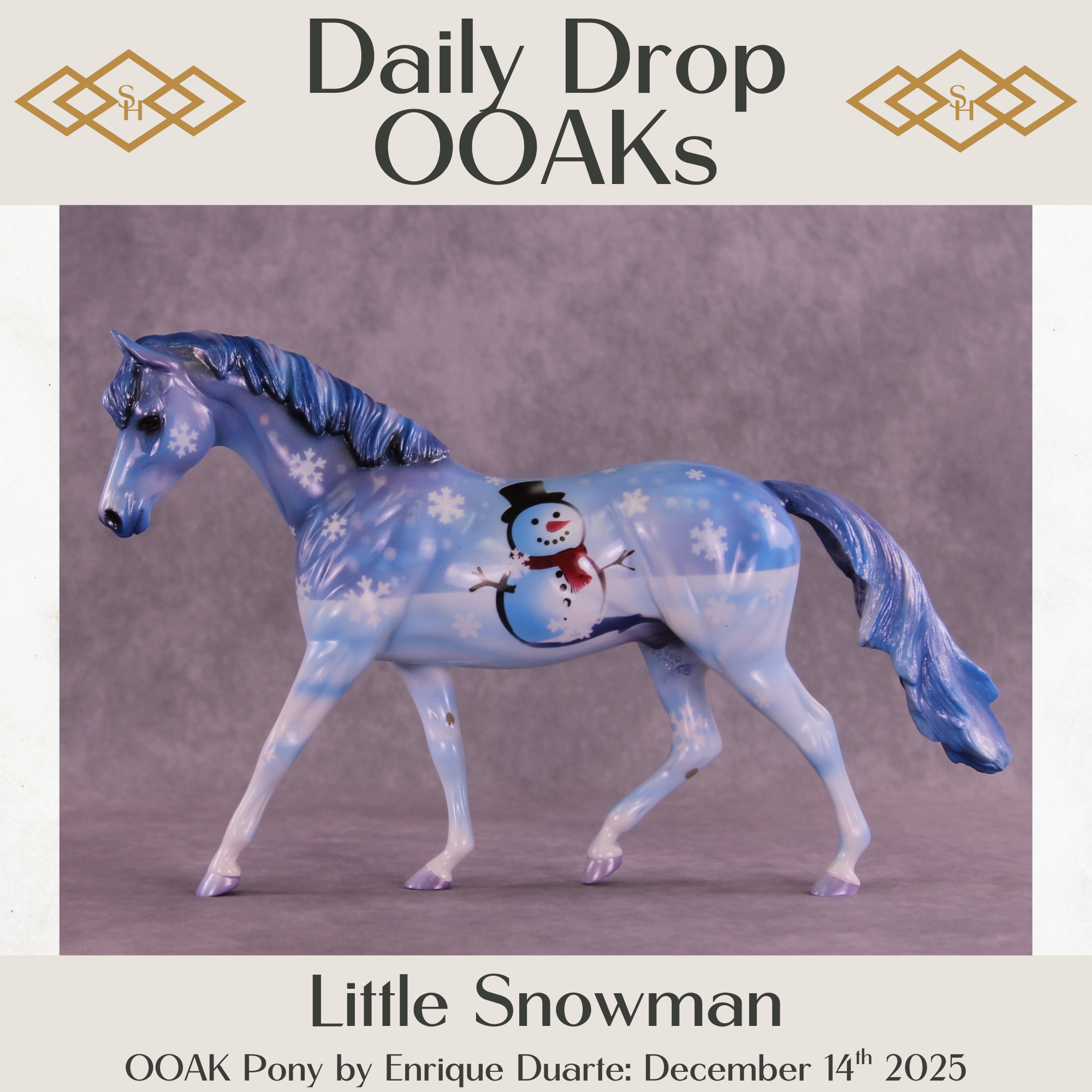 Little Snowman OOAK Pony by Enrique Duarte DDOOAKs25