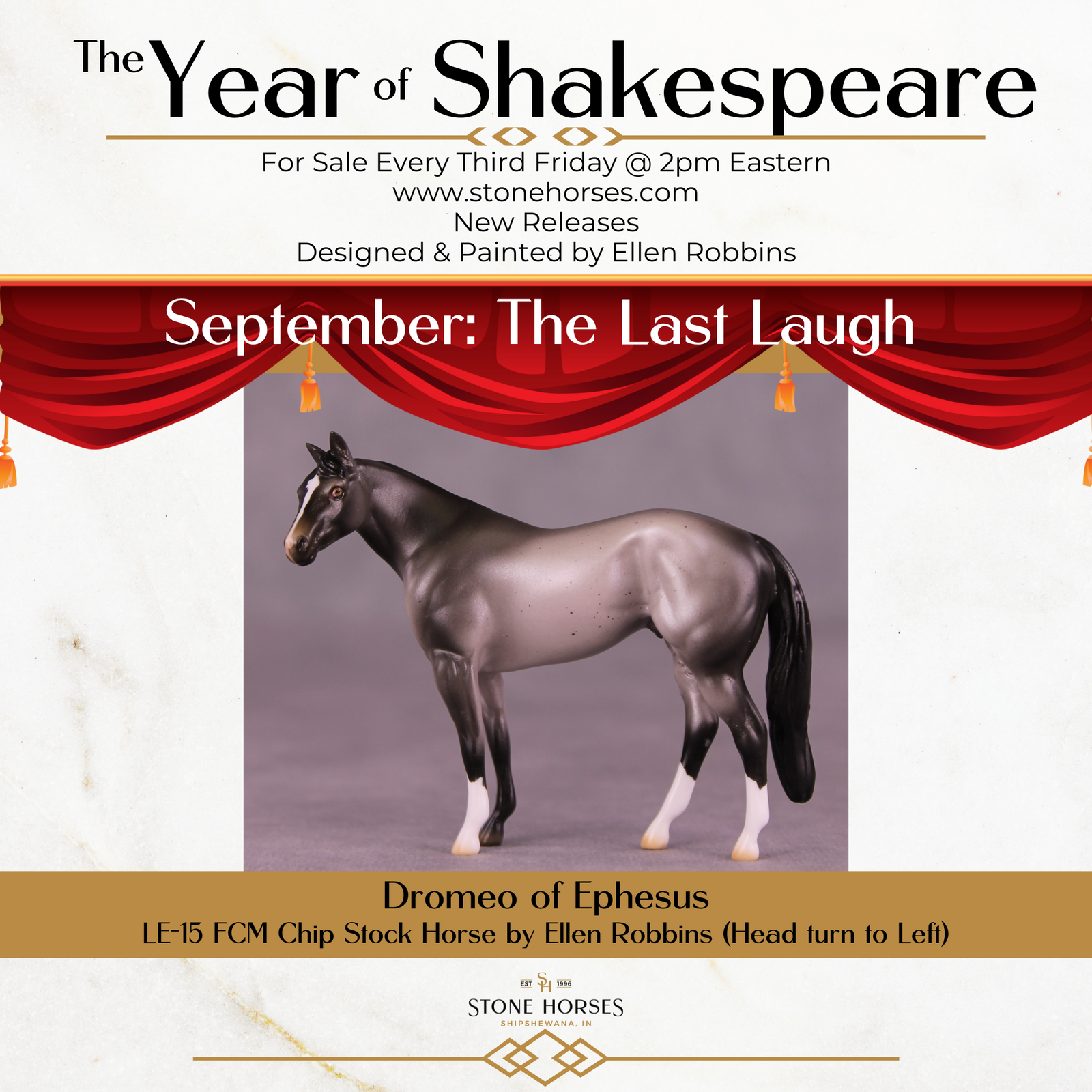 Dromeo of Ephesus LE-15 FCM Chip Stock Horse by Ellen Robbins CL25