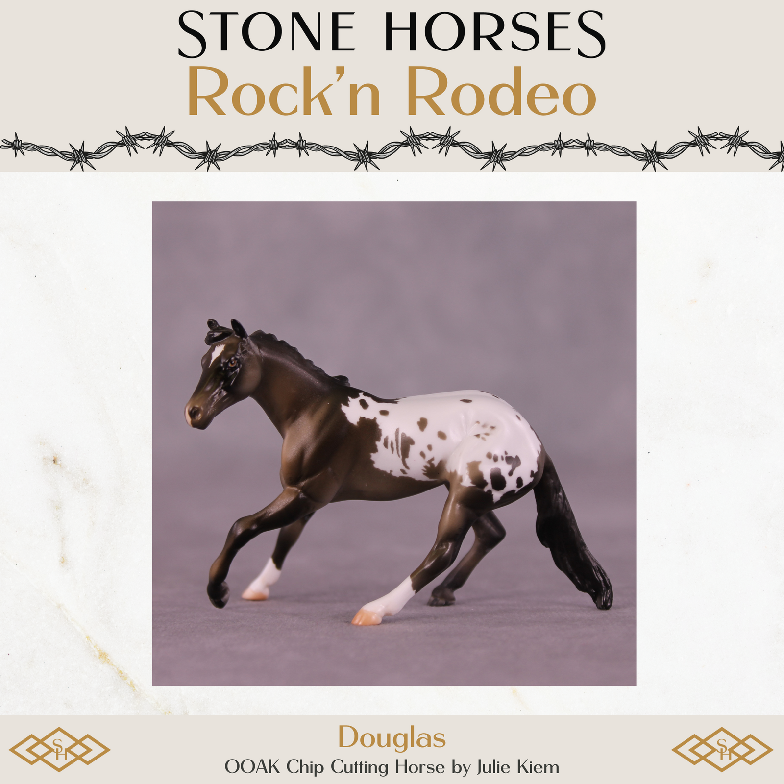 Douglas OOAK Chip Cutting Horse by Julie Keim Special Chip Drop