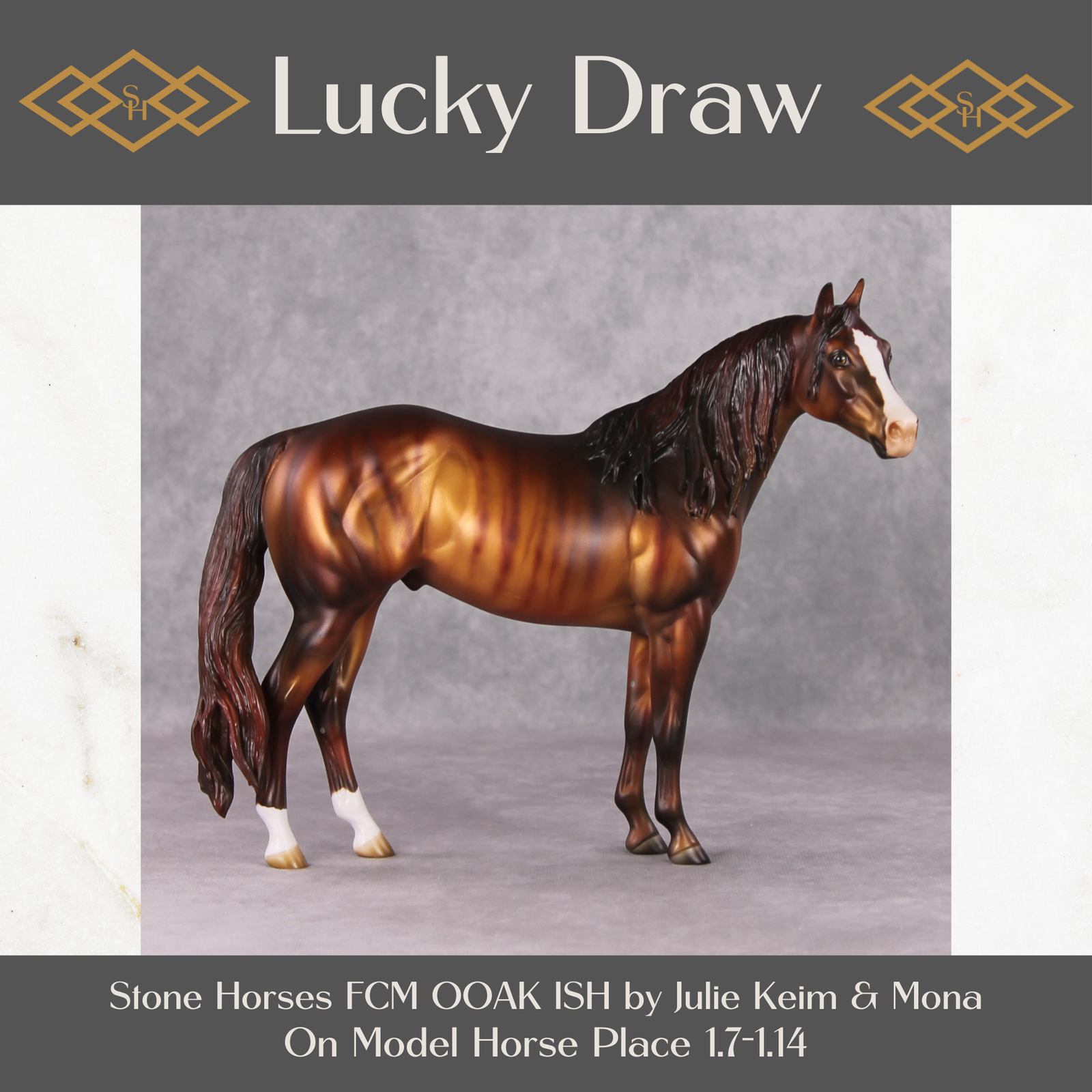 "Lucky Draw" OOAK Brindle Ideal Stock Horse Painted By Julie Keim Best Offer 1/14/25