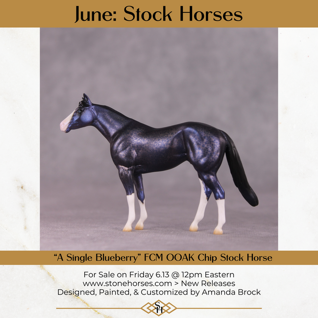 "A Single Blueberry" OOAK FCM Stock Chip By Amanda Brock - June GemStones Series