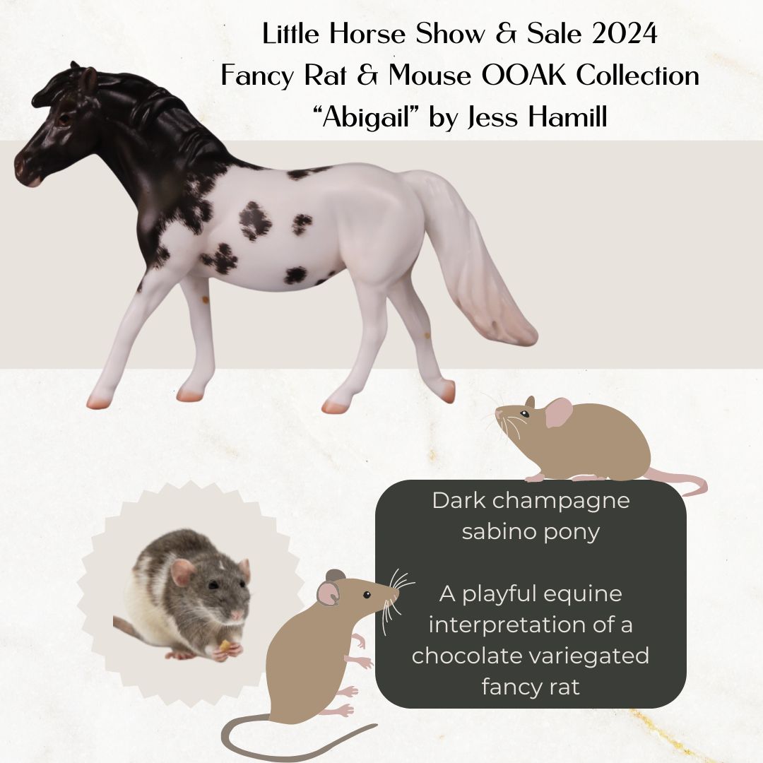 Abigail Limited Edition Rat Inspired Series of 15 OOAK Dark Champagne Sabino Pony Chip By Jess Hamill LHS24