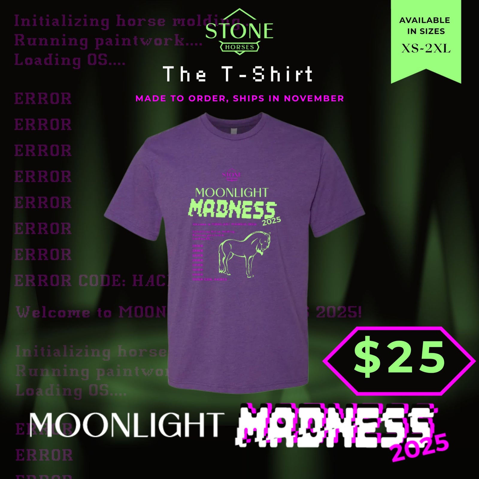 Stone Horses 2025 Moonlight Madness Crew Neck T-Shirt