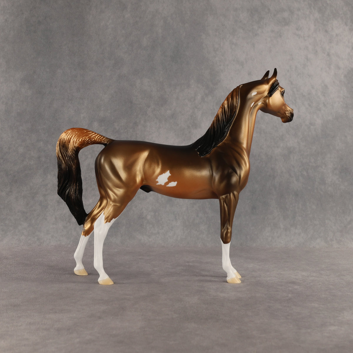 Antique Bronze Sorrow OOAK Arabian Stallion by Alex Fortman SHCF26