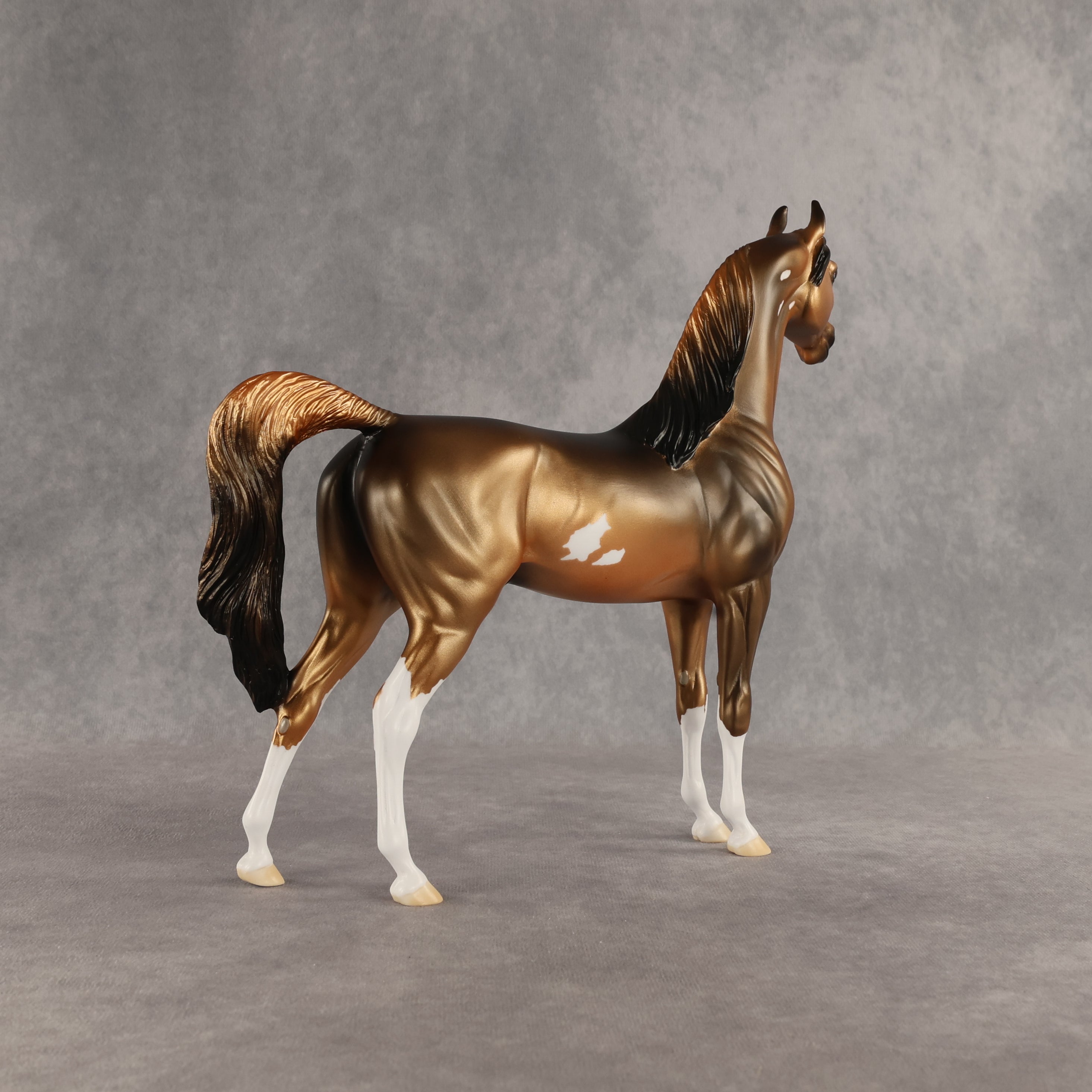 Antique Bronze Sorrow OOAK Arabian Stallion by Alex Fortman SHCF26