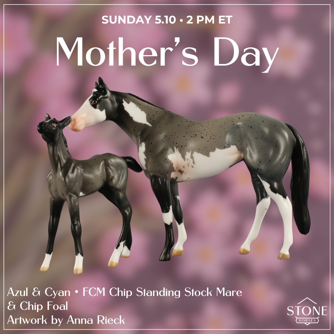 Azul & Cyan OOAK Chip FCM Stock Horse & Chip Foal by Anna Rieck SCD26