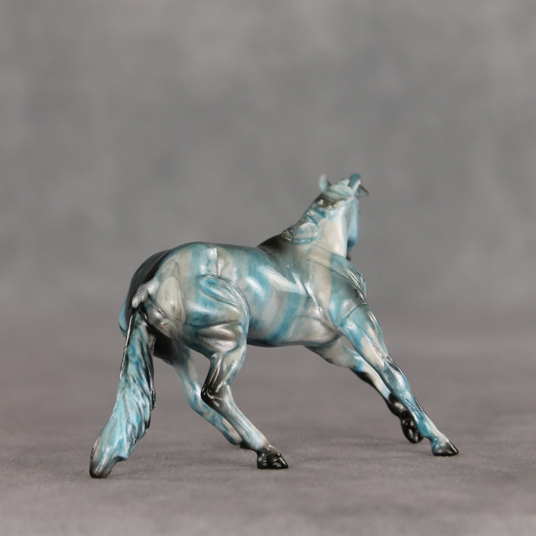 Blue Razz OOAK Chip Cutting Horse by Julie Keim VV26