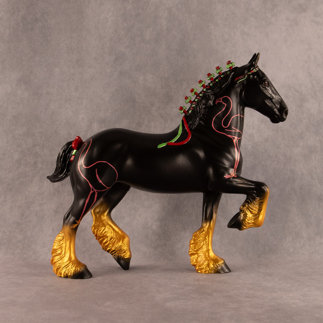 Christmas in July OOAK Trotting Drafter by Anna Rieck EQ26