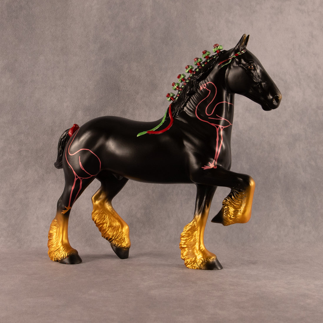 Christmas in July OOAK Trotting Drafter by Anna Rieck EQ26