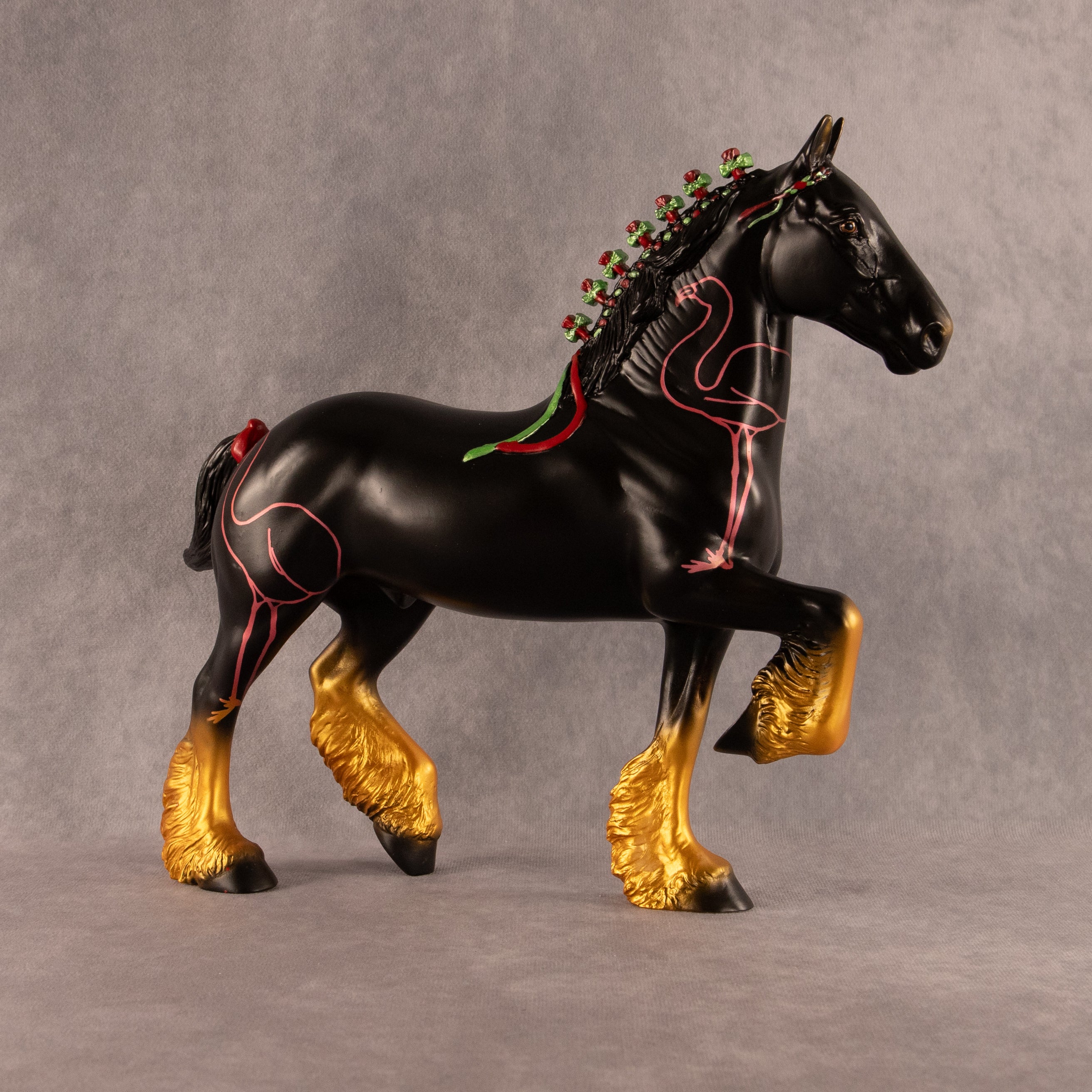 Christmas in July OOAK Trotting Drafter by Anna Rieck EQ26