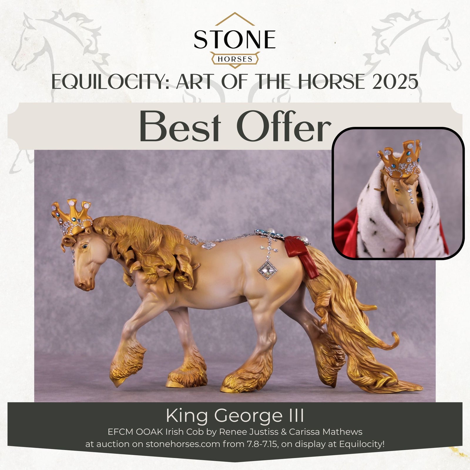 "King George III" OOAK EFCM Irish Cob by Renee Justiss/Ellie Figment Best Offer EQ25 07/15/25