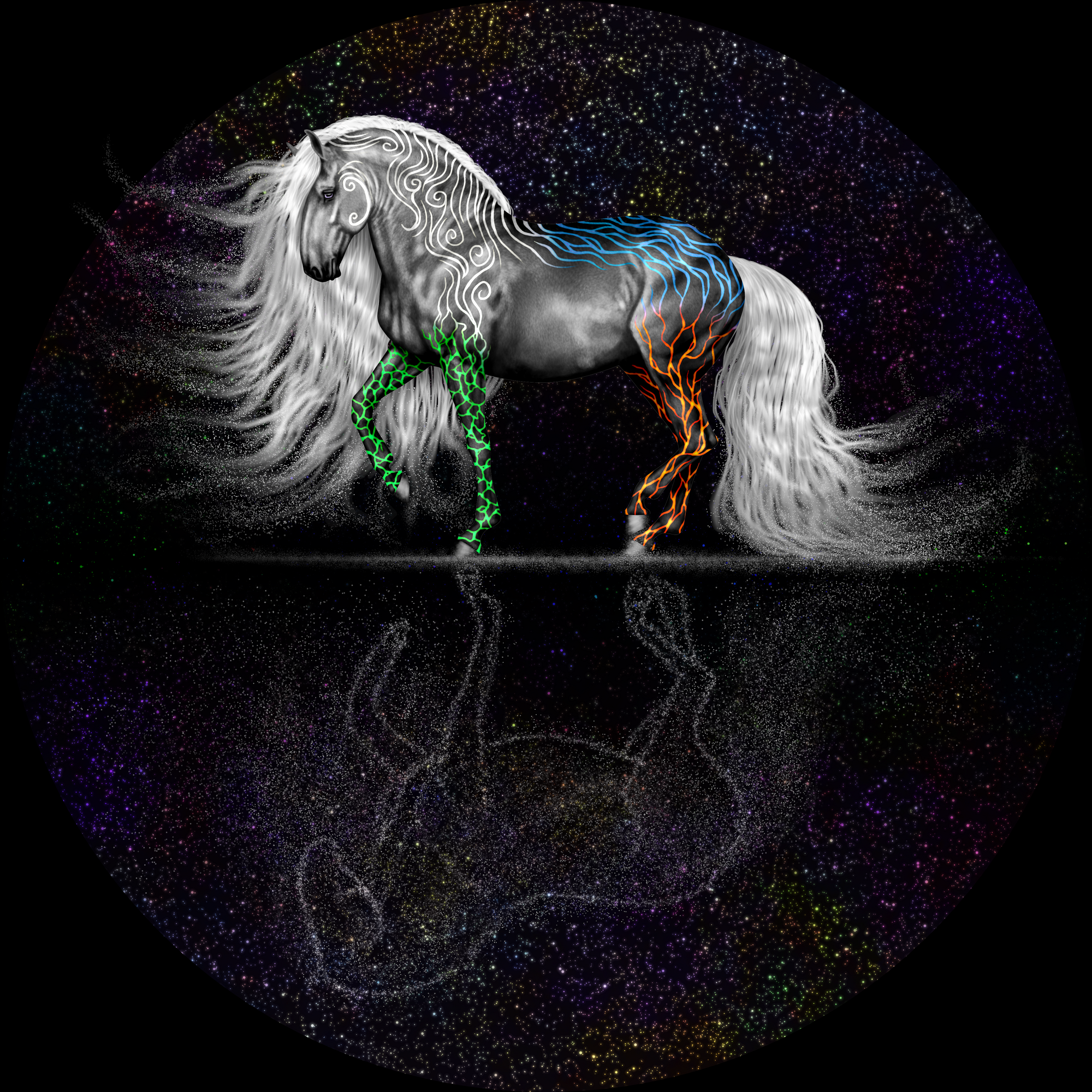 PREVIEW Art of the Horse &quot;Of Earth and Ether&quot; LE-5 EFCM Andalusian By Ellen Robbins EQ25