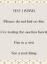 Test Listing 5.27.2026 Do Not Bid