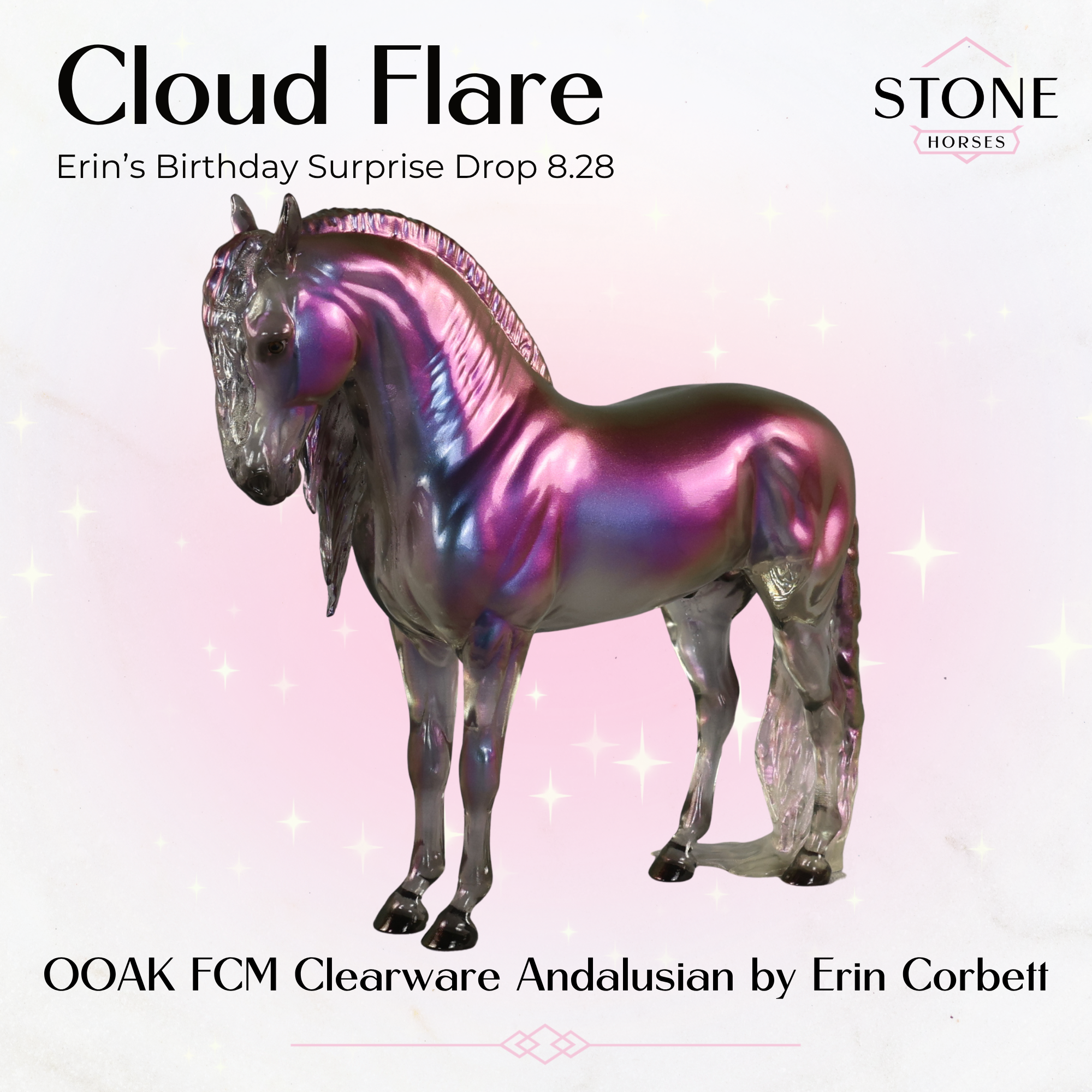Cloud Flare OOAK FCM Clearware Andalusian by Erin Corbett EBSD26