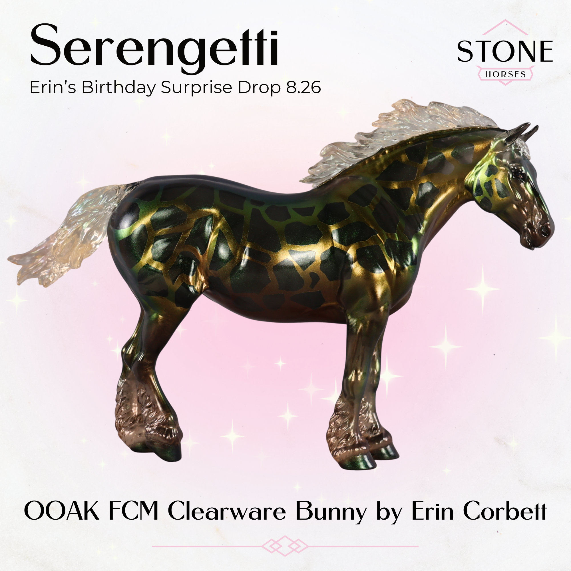 Serengeti OOAK FCM Clearware Bunny by Erin Corbett EBSD26