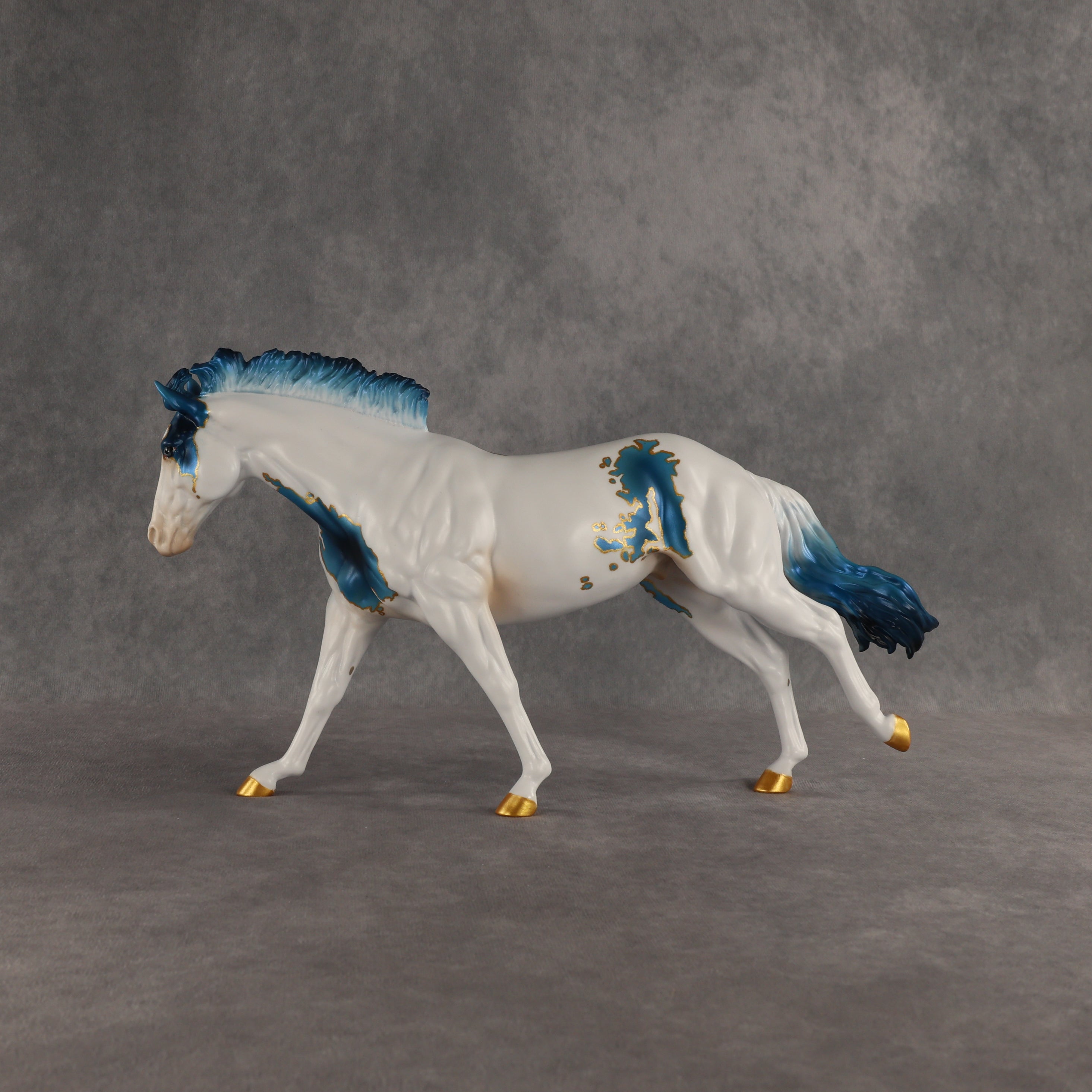 Gilded Aquamarine OOAK FCM Remington by Dawn Quick SHCF26