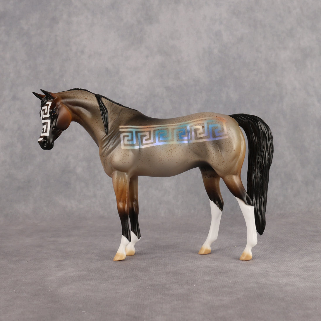 Greek Key OOAK Pebble Arabian by Enrique Duarte WC26