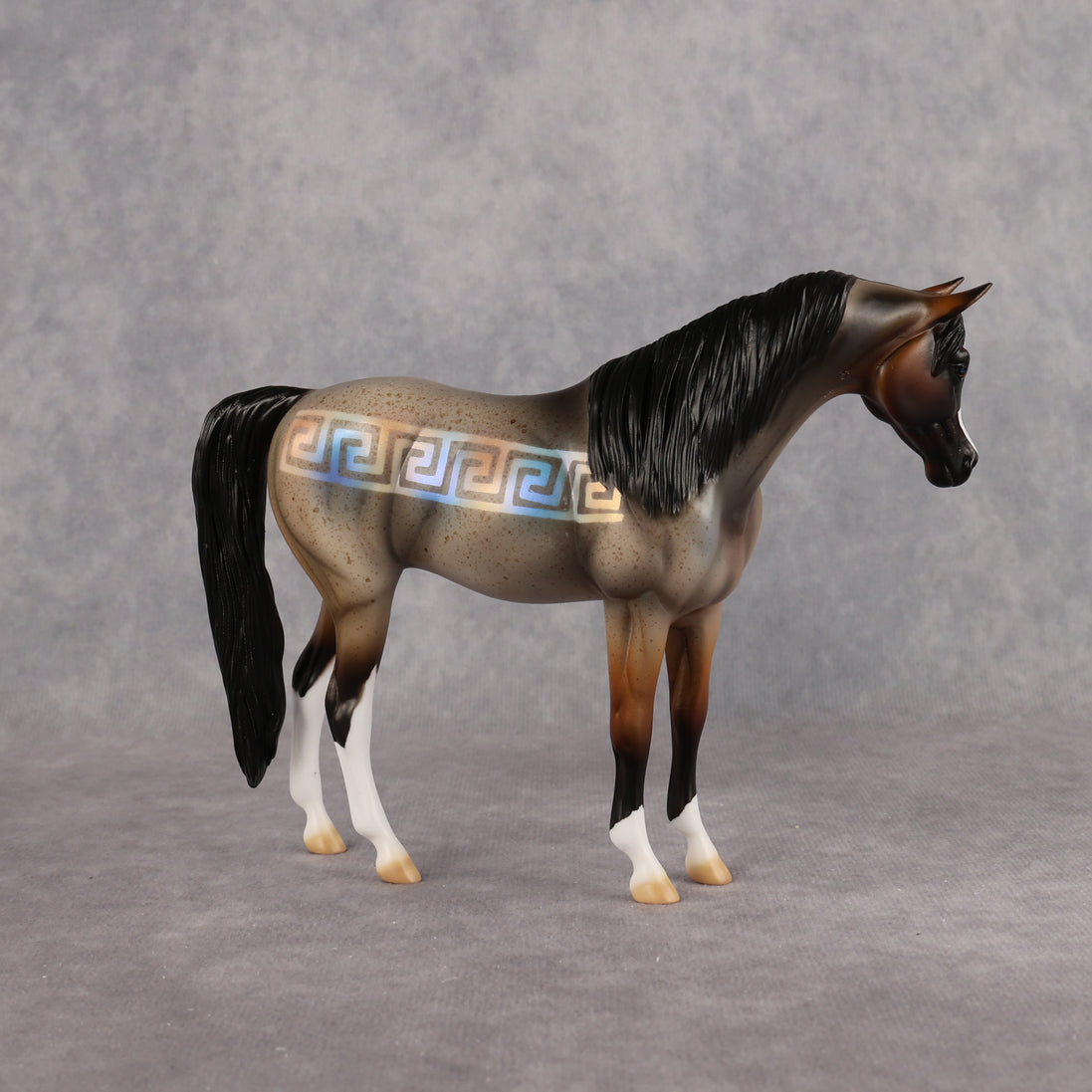 Greek Key OOAK Pebble Arabian by Enrique Duarte WC26