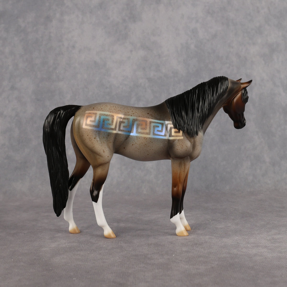 Greek Key OOAK Pebble Arabian by Enrique Duarte WC26