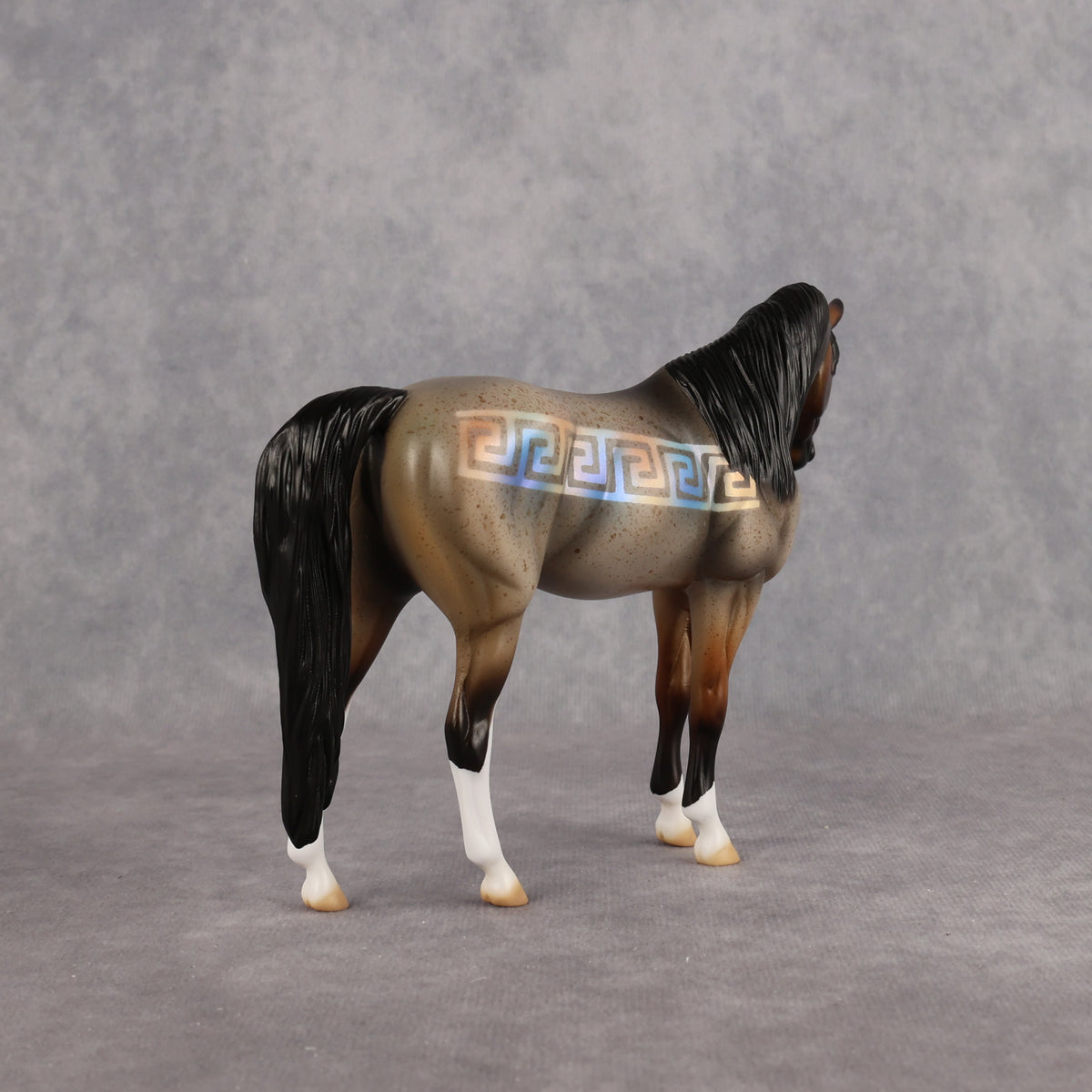 Greek Key OOAK Pebble Arabian by Enrique Duarte WC26