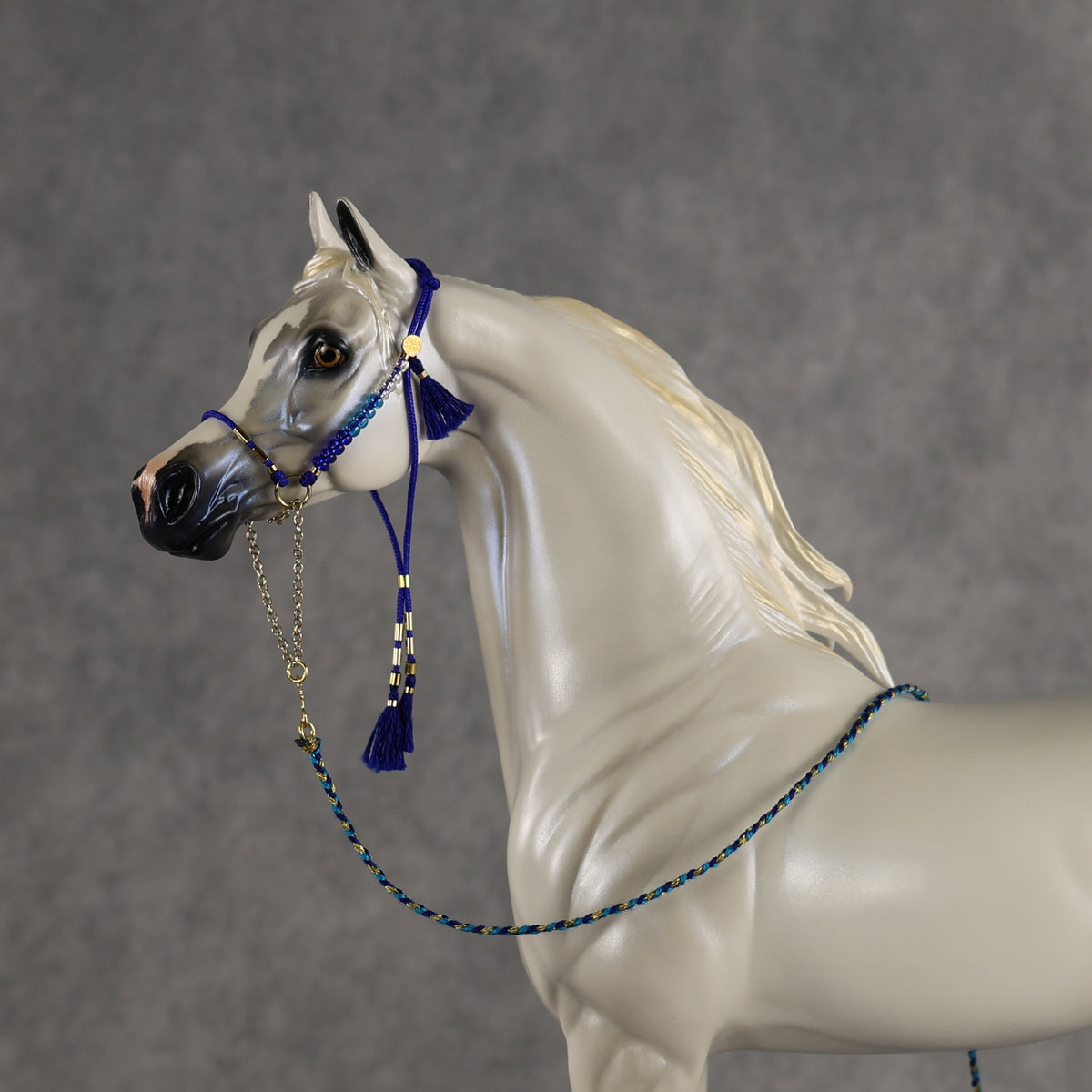 SAMPLE Bianco Nel Blu LE-30 Run Dappled Grey with Gold Accented Mane Custom Arabian By Carrie Keller  EQ24 Based on AotH Entry Digital Art From Zoja Makovec SS0826