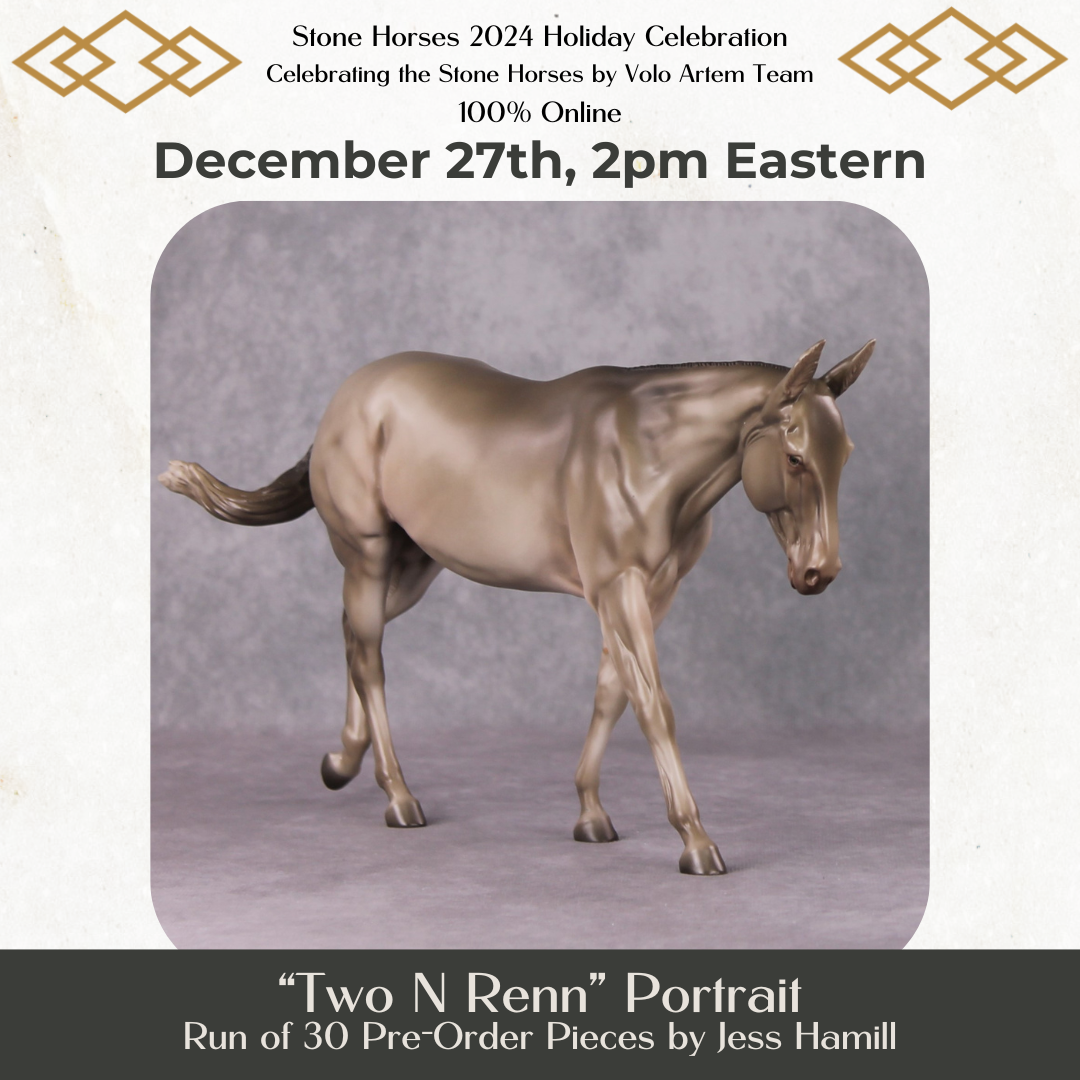 Two N Renn LE 25 Champagne Gelding Painted By Jess Hamill Holiday Sale Run HS24