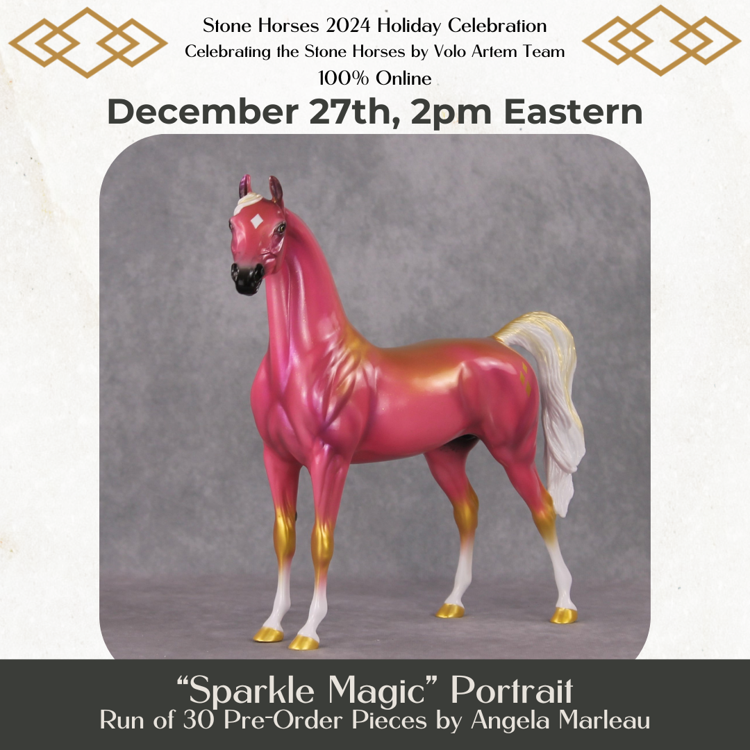 Sparkle Magic LE-9 Pink & Gold Arab Stallion Painted By Angela Marleau Holiday Sale Run HS24