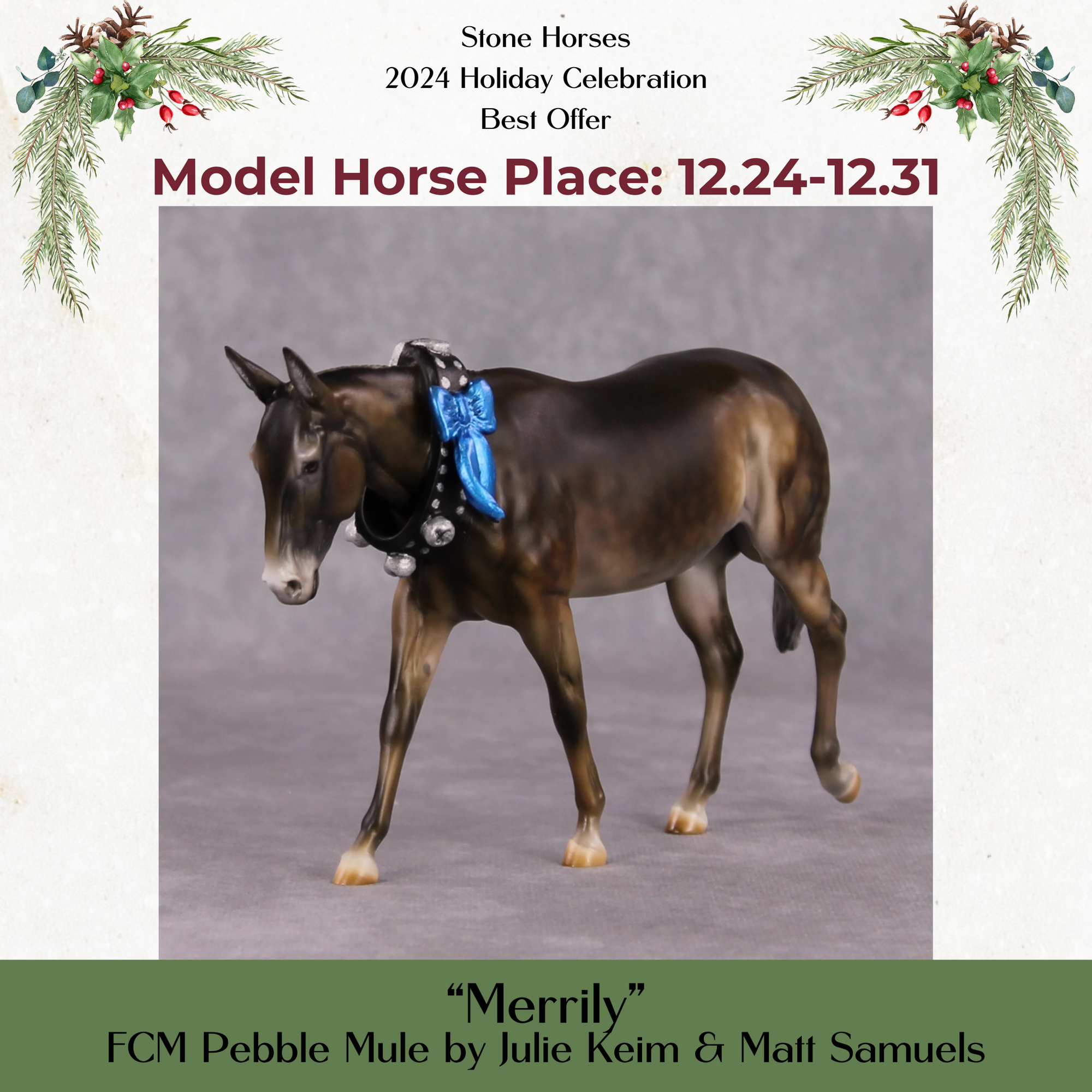 Merrily OOAK Chocolate Palomino Custom Mule Painted By Julie Keim. HS24 Best Offer