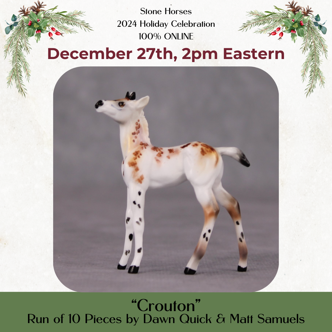 Crouton LE-10 Piebald Deer Button Buck Foal Chip By Dawn Quick Holiday Sale Run HS24