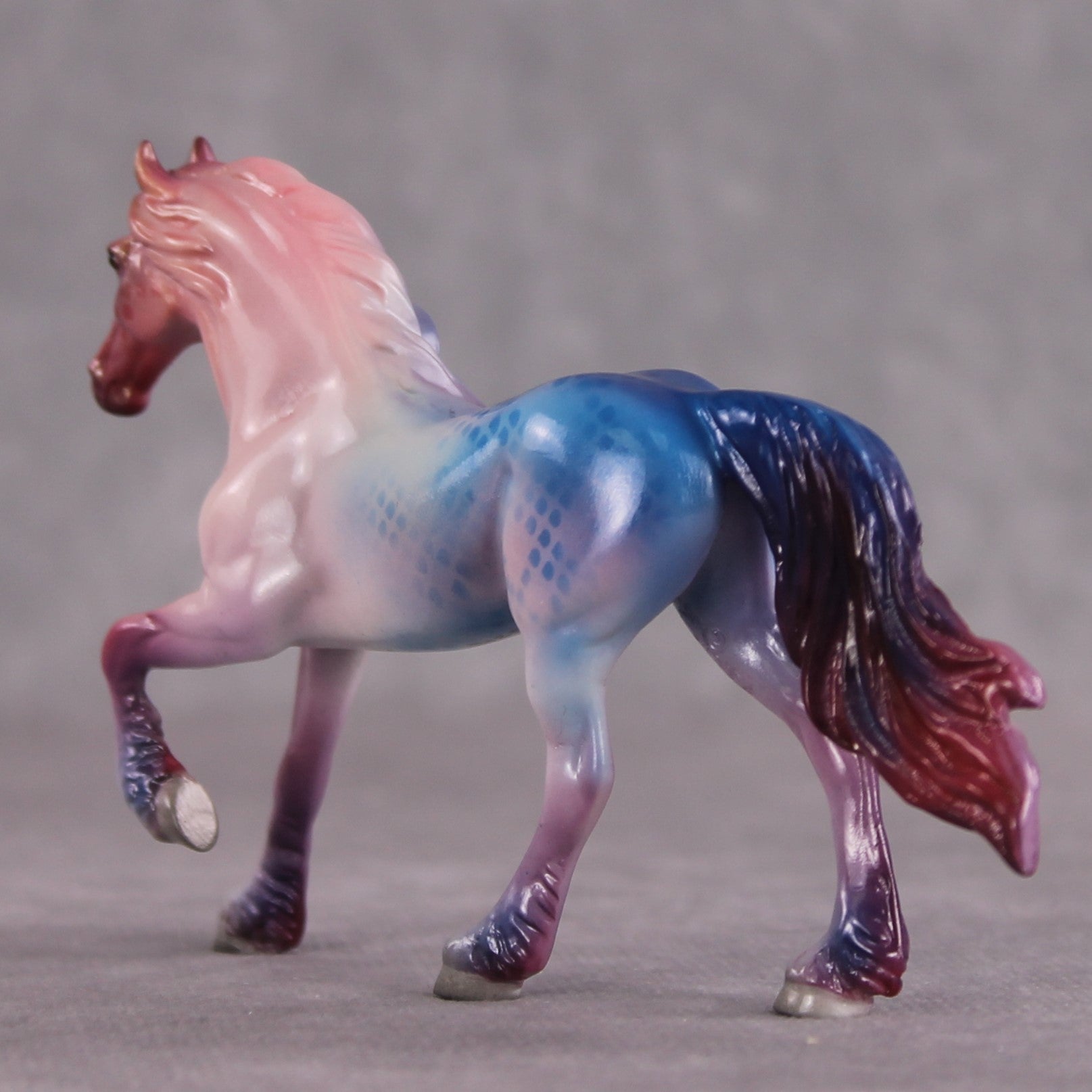 "Feather Tail" OOAK Glossy Beta Fish Inspired Friesian Chip by Jess Hamill