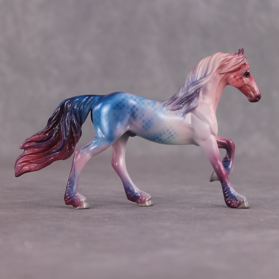 "Feather Tail" OOAK Glossy Beta Fish Inspired Friesian Chip by Jess Hamill
