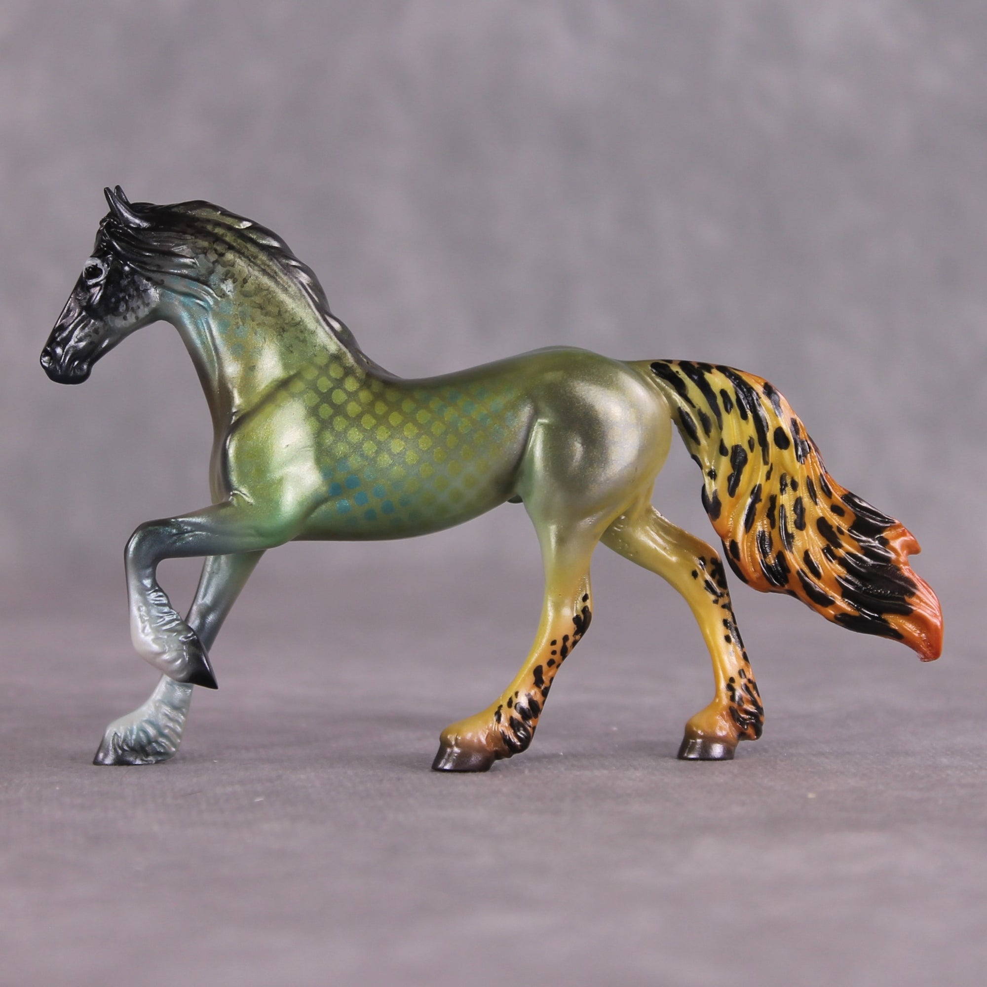 "Half Moon" OOAK Glossy Guppy Inspired Friesian Chip by Jess Hamill