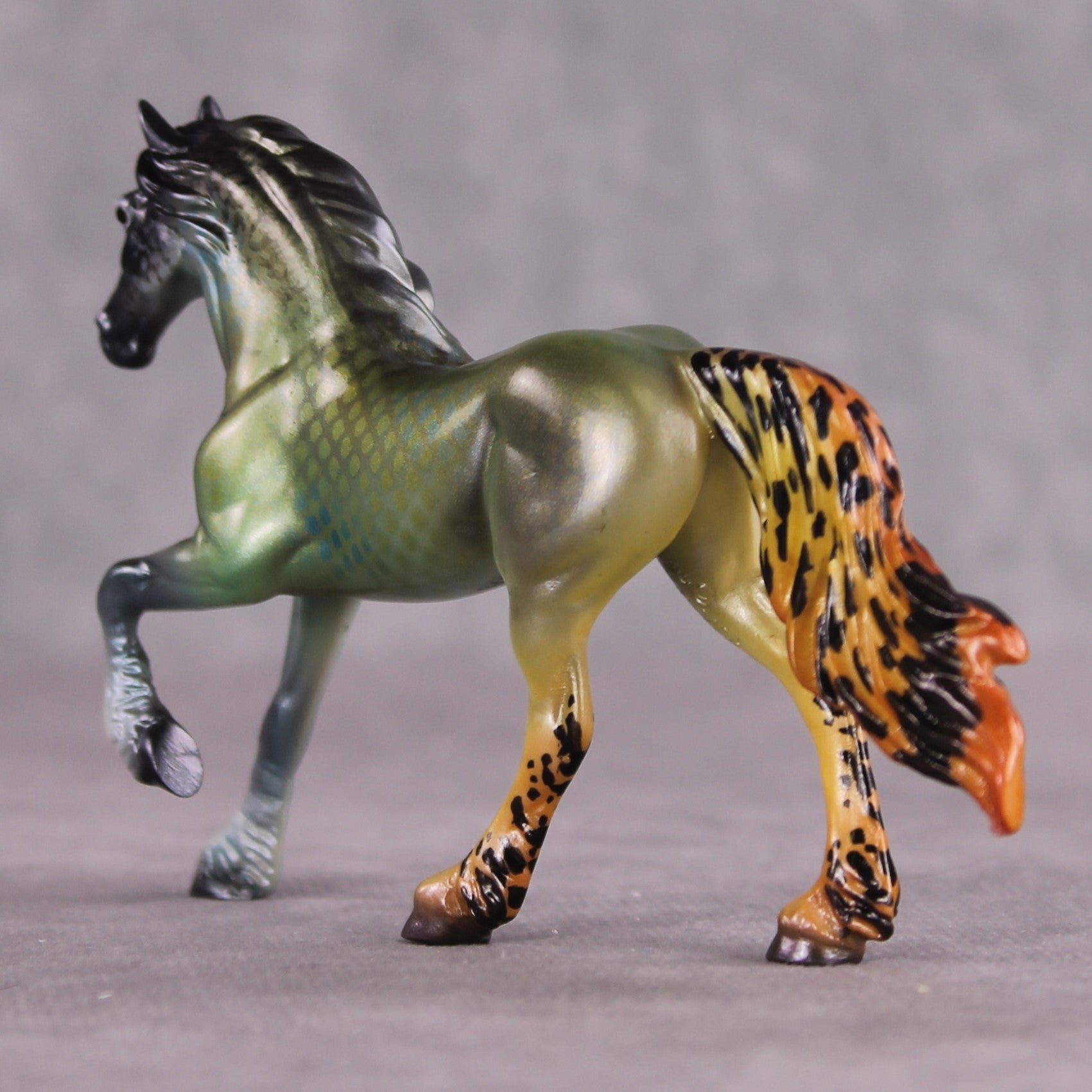 "Half Moon" OOAK Glossy Guppy Inspired Friesian Chip by Jess Hamill